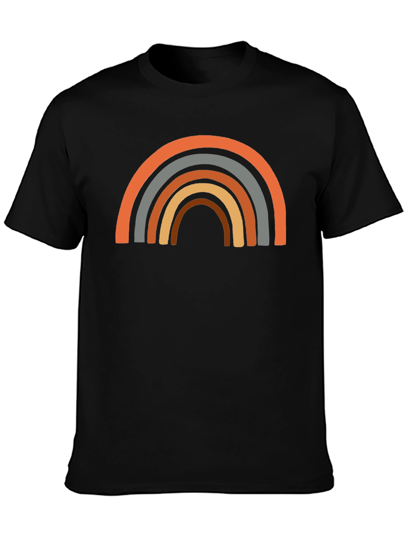 Retro Rainbow Graphic Tee - Unisex Black T-Shirt