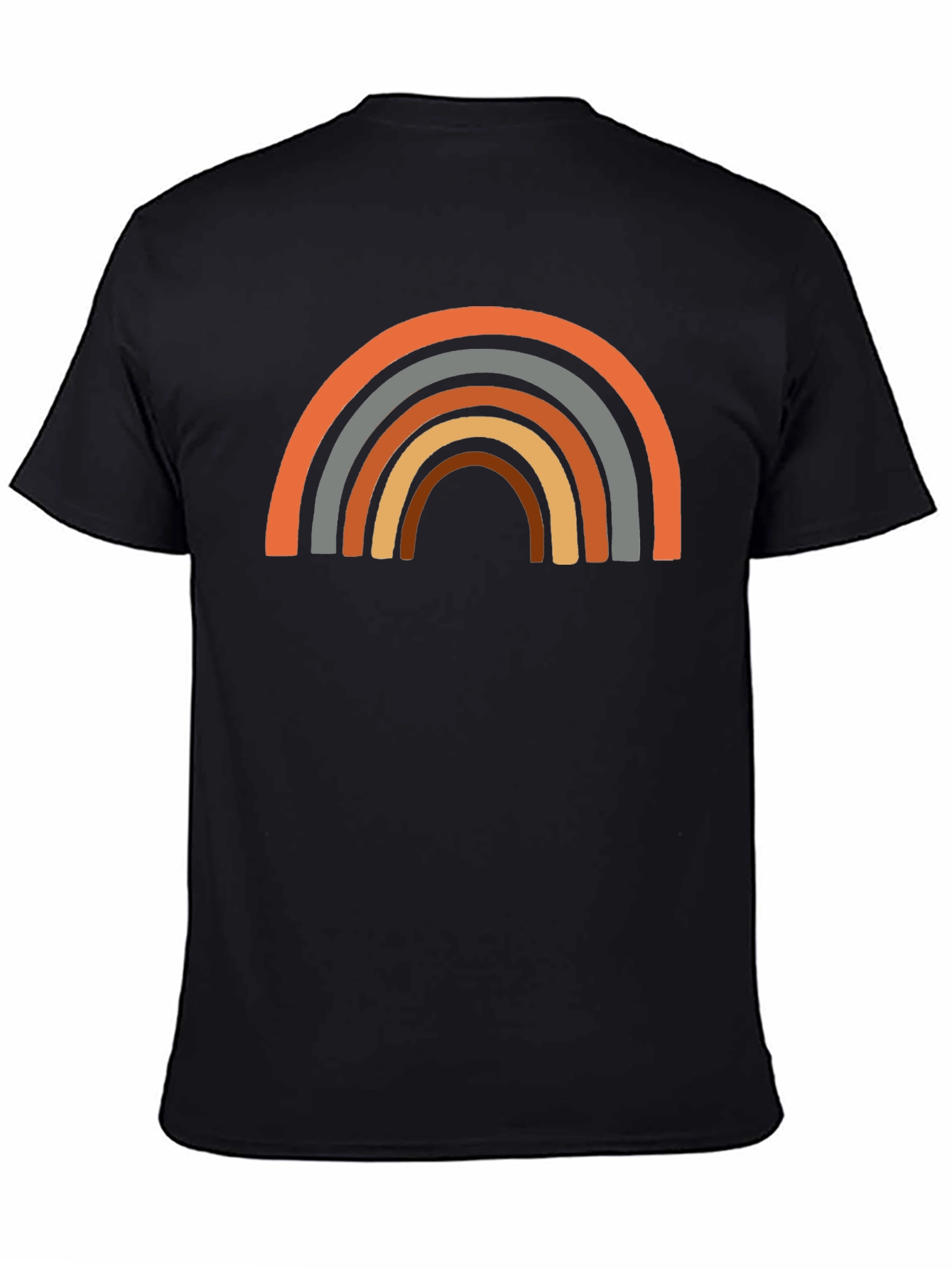 Retro Rainbow Graphic Tee - Unisex Black T-Shirt
