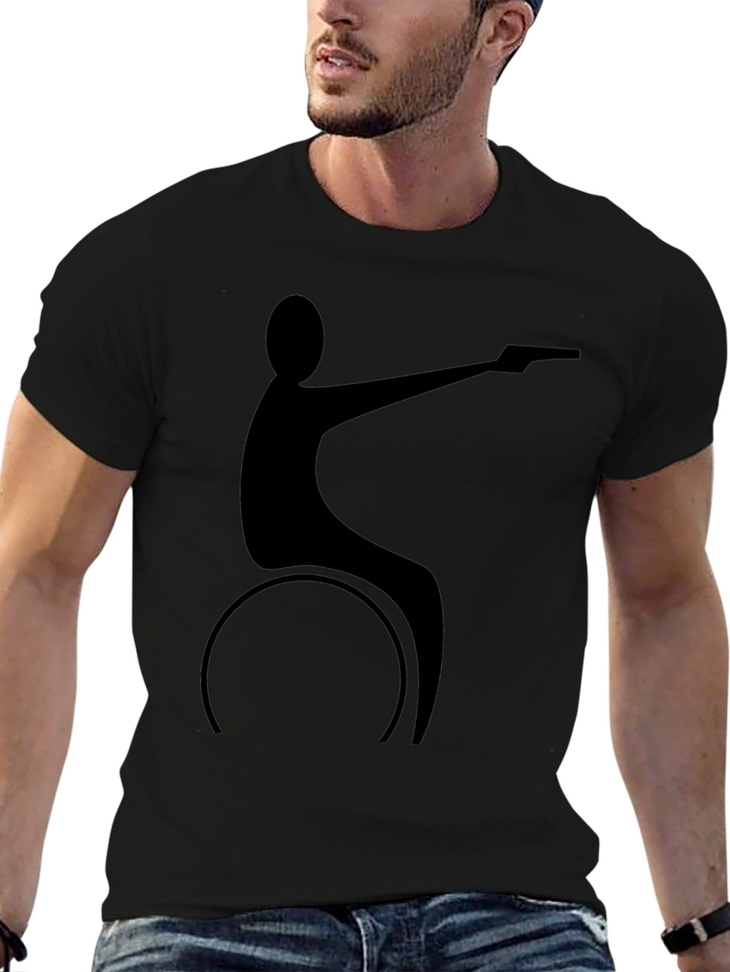 Wheelchair Shooter Black T-Shirt