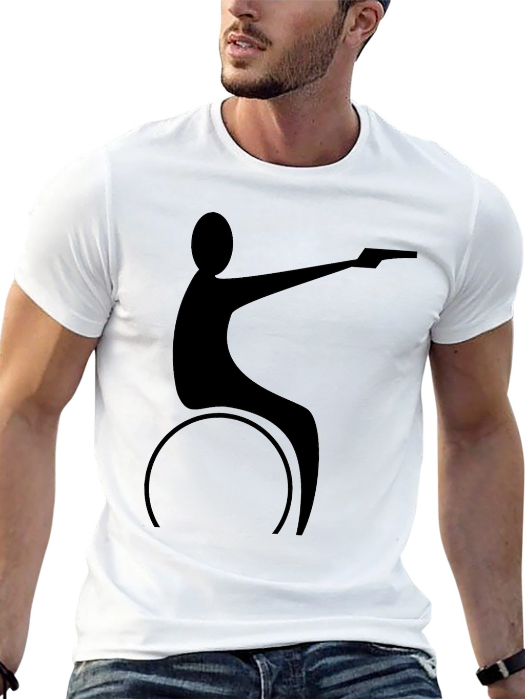 Wheelchair Shooter Black T-Shirt