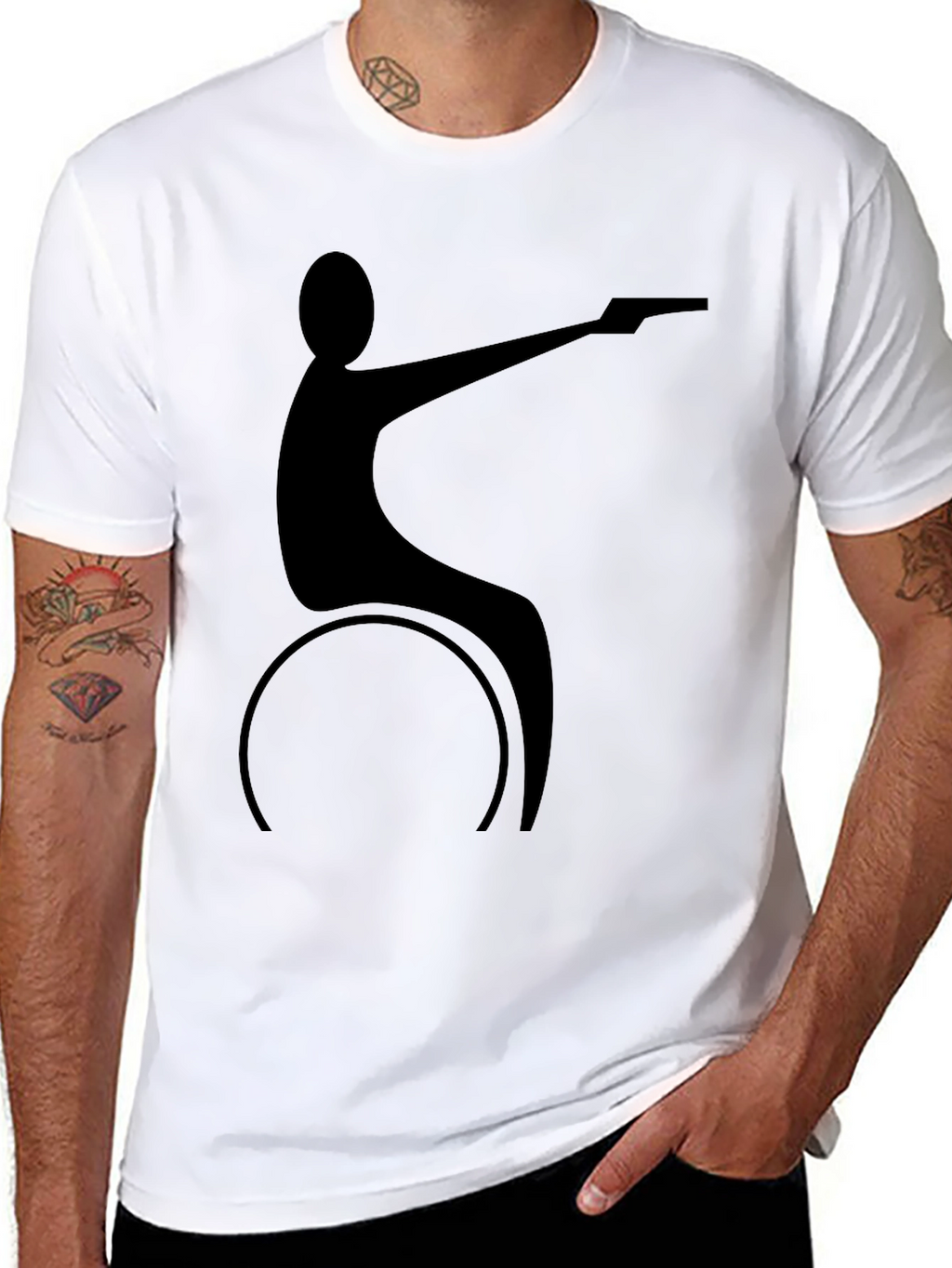 Wheelchair Shooter Black T-Shirt