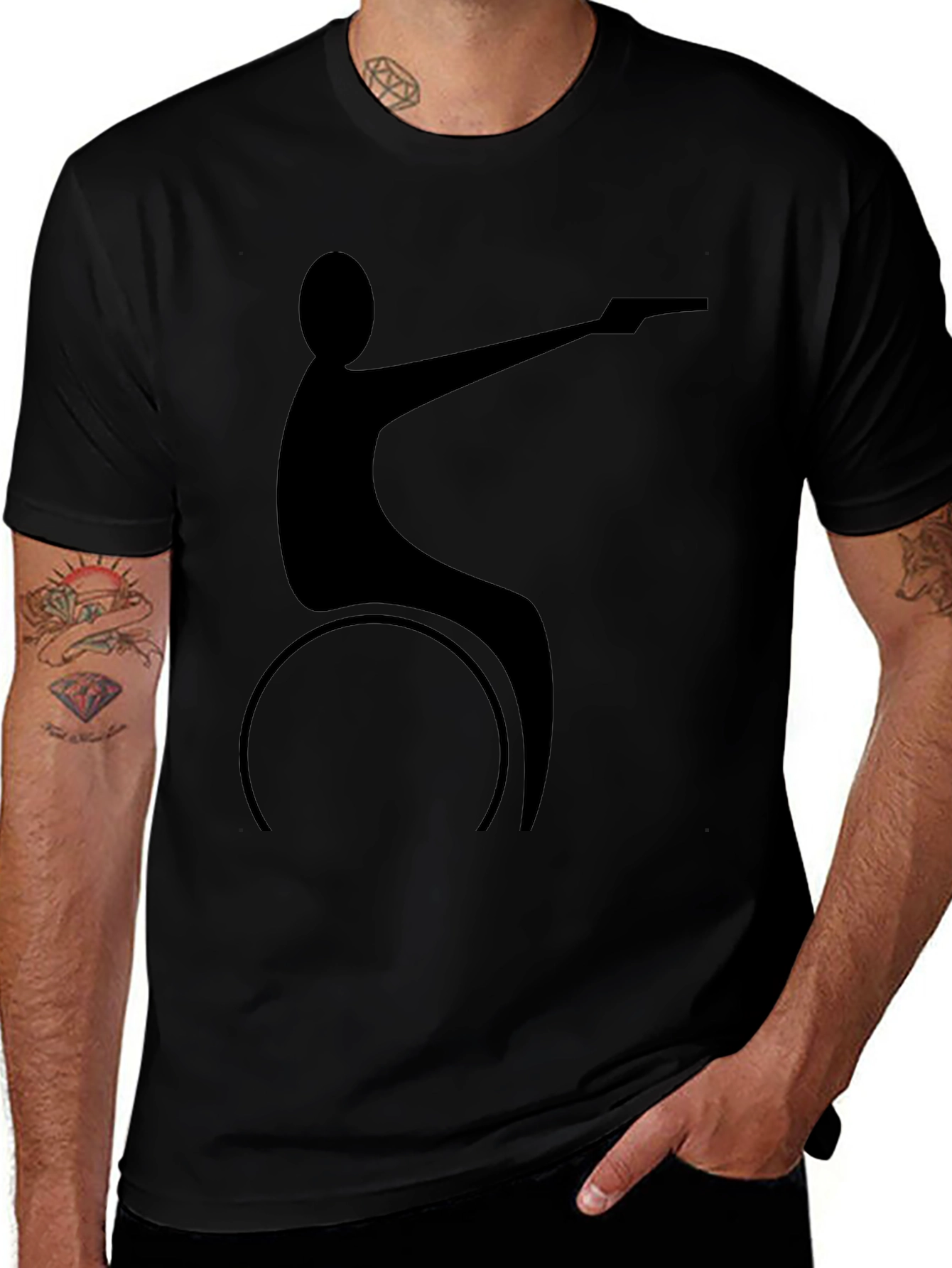 Wheelchair Shooter Black T-Shirt