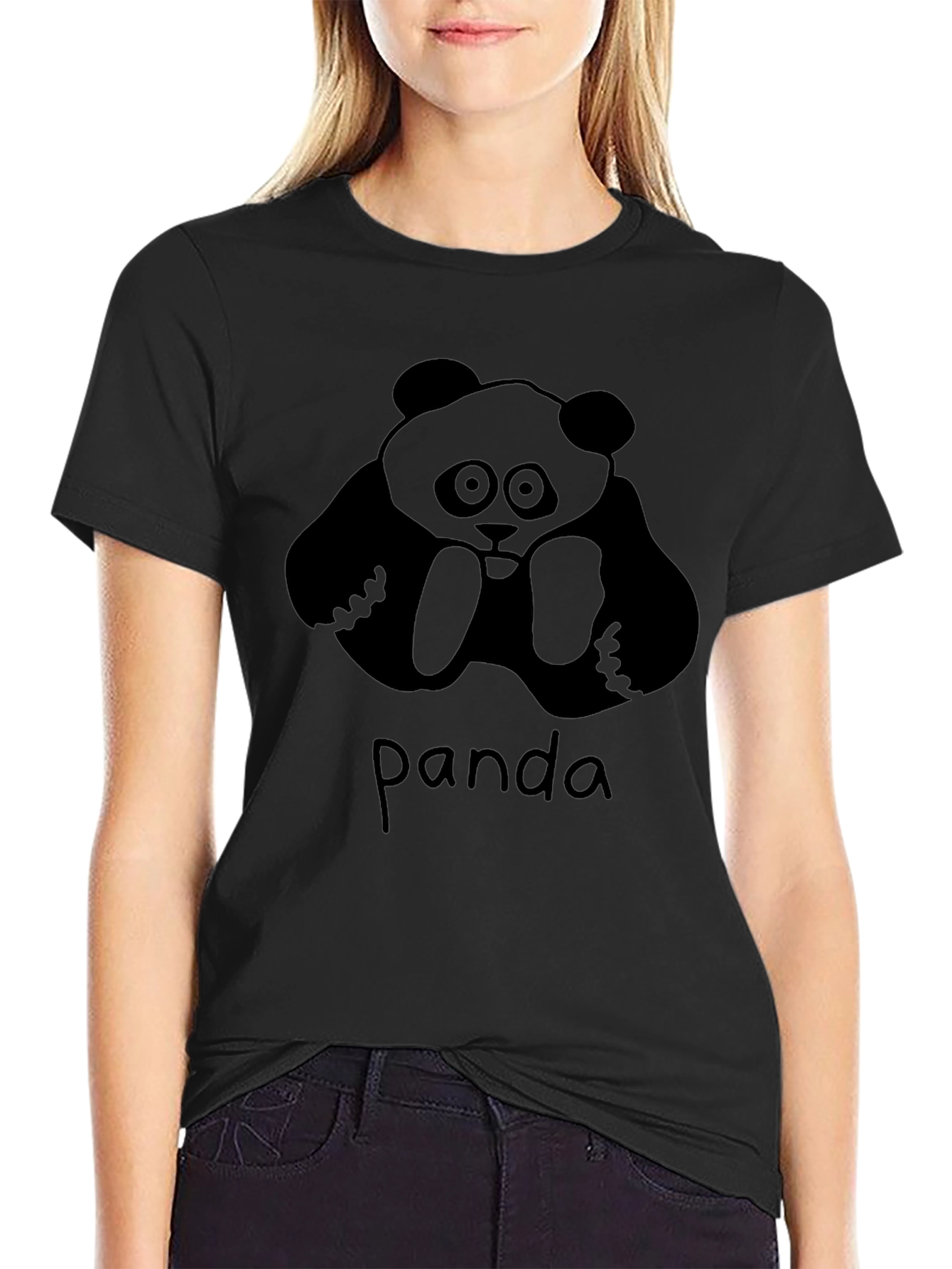Mens Panda Graphic Black T-Shirt
