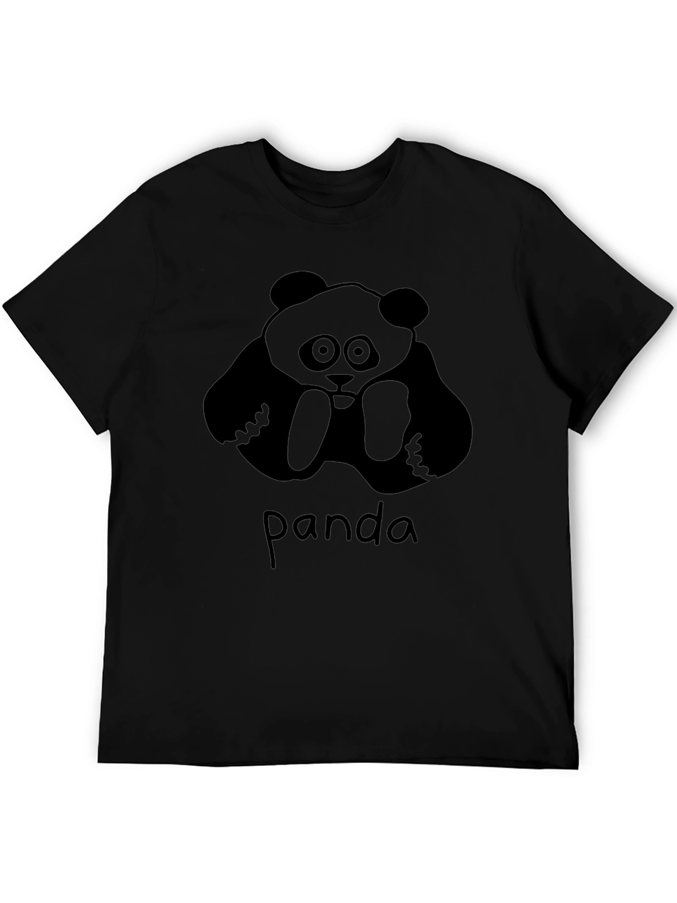 Mens Panda Graphic Black T-Shirt