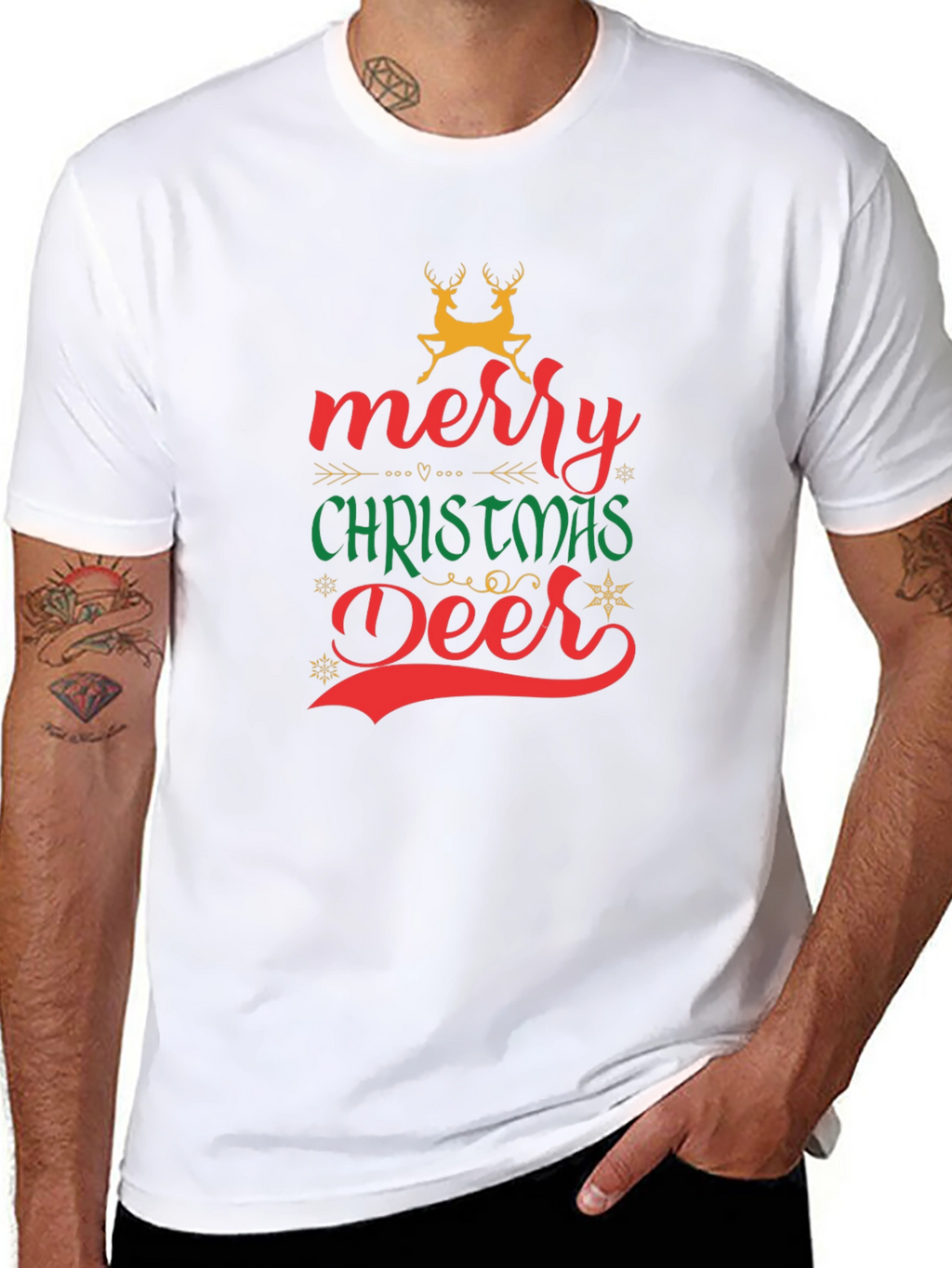 Merry Christmas Deer Graphic T-Shirt