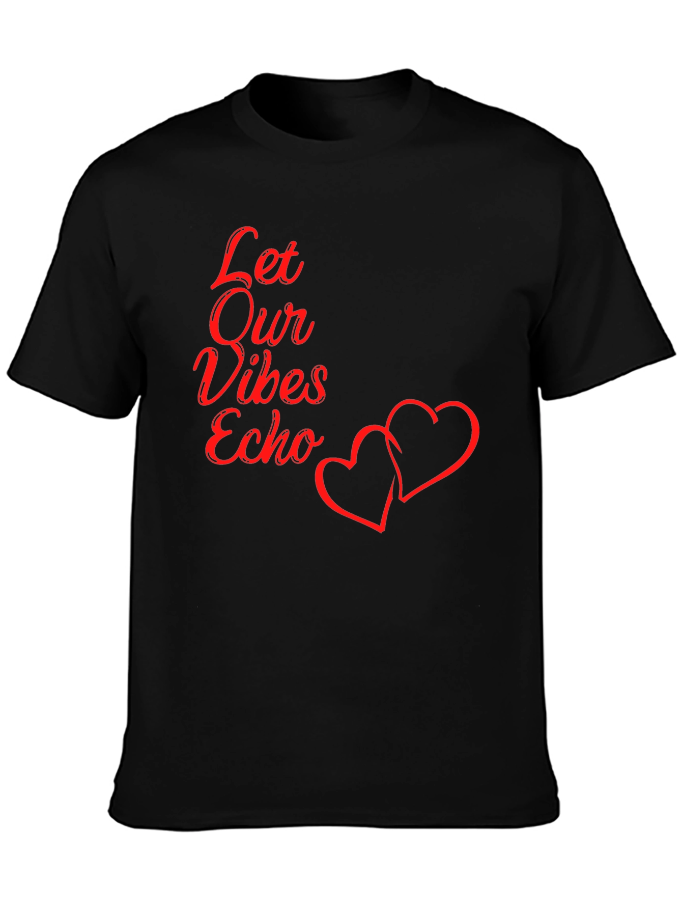 Let Our Vibes Echo Graphic Tee - Black