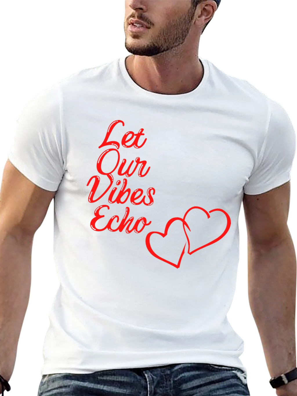 Let Our Vibes Echo Graphic Tee - Black