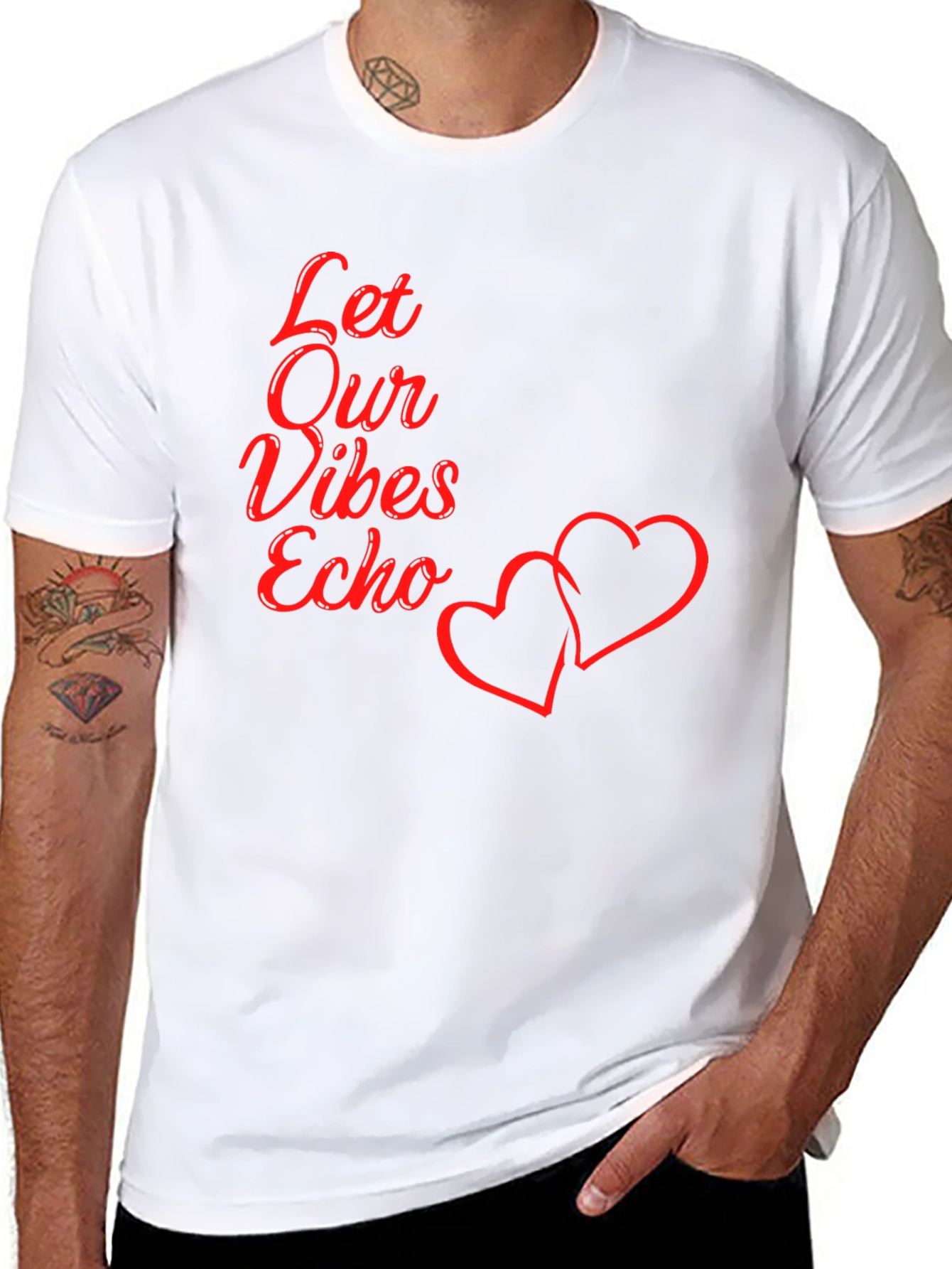 Let Our Vibes Echo Graphic Tee - Black