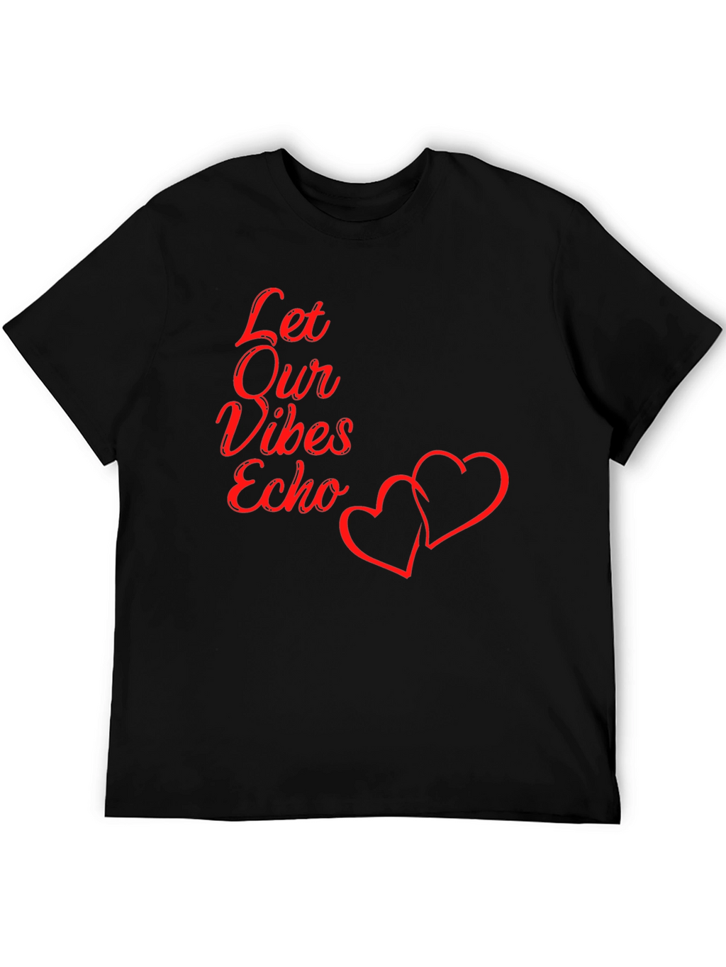 Let Our Vibes Echo Graphic Tee - Black