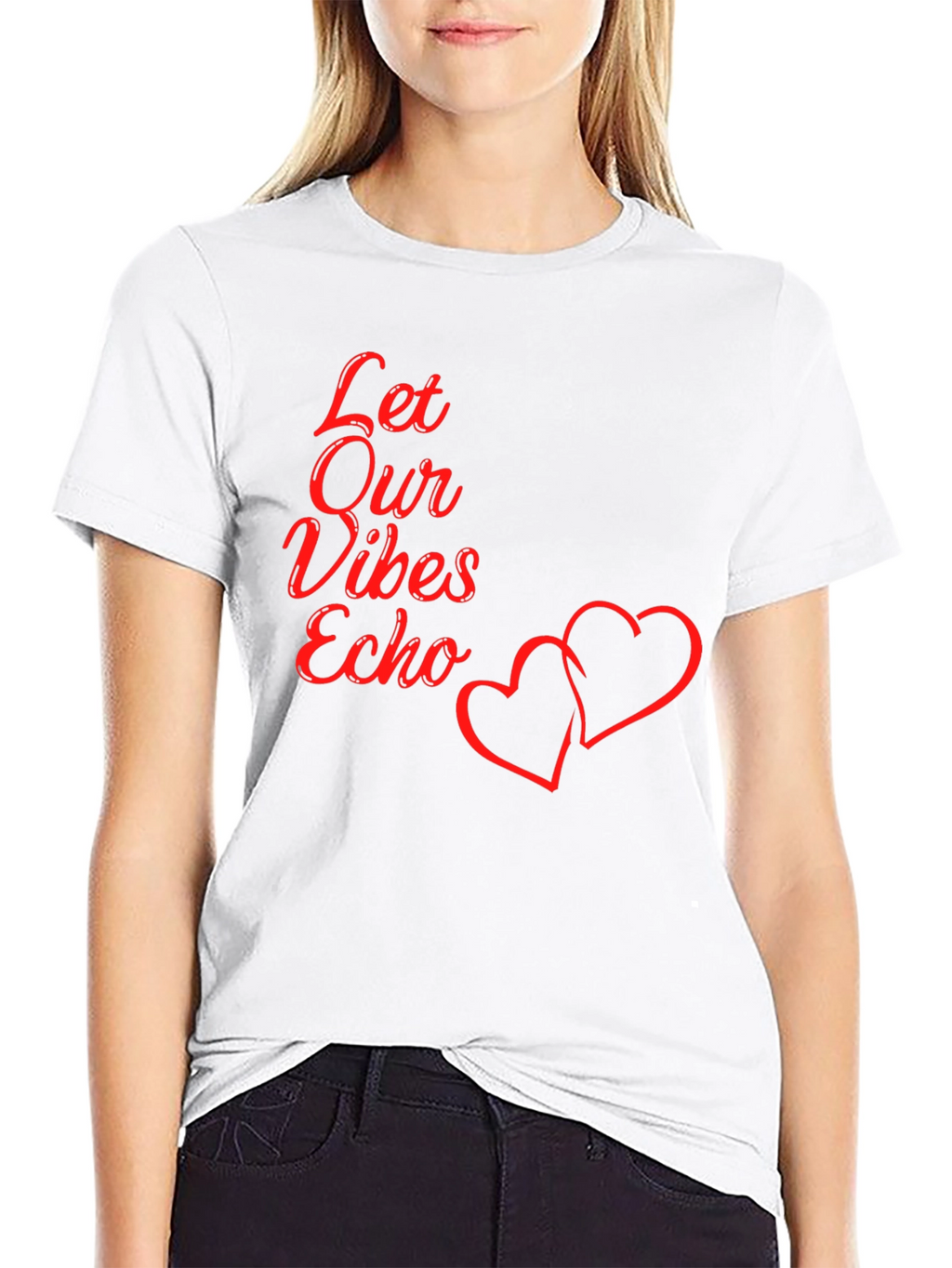Let Our Vibes Echo Graphic Tee - Black