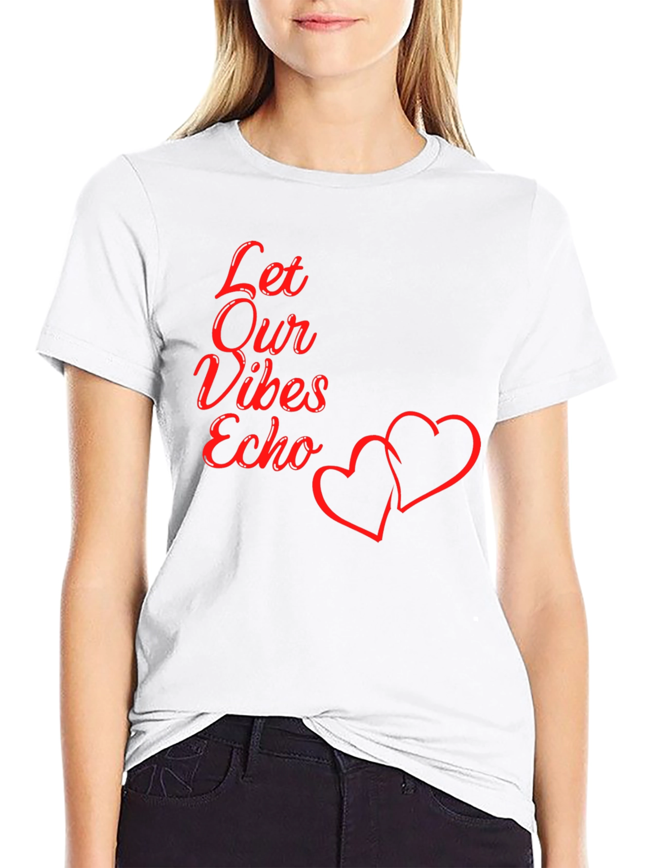 Let Our Vibes Echo Graphic Tee - Black