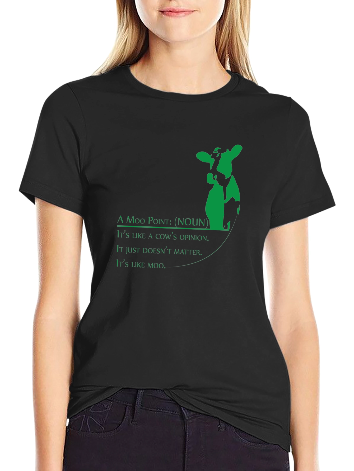 Moo Point Graphic T-Shirt - Funny Cow Opinion Tee