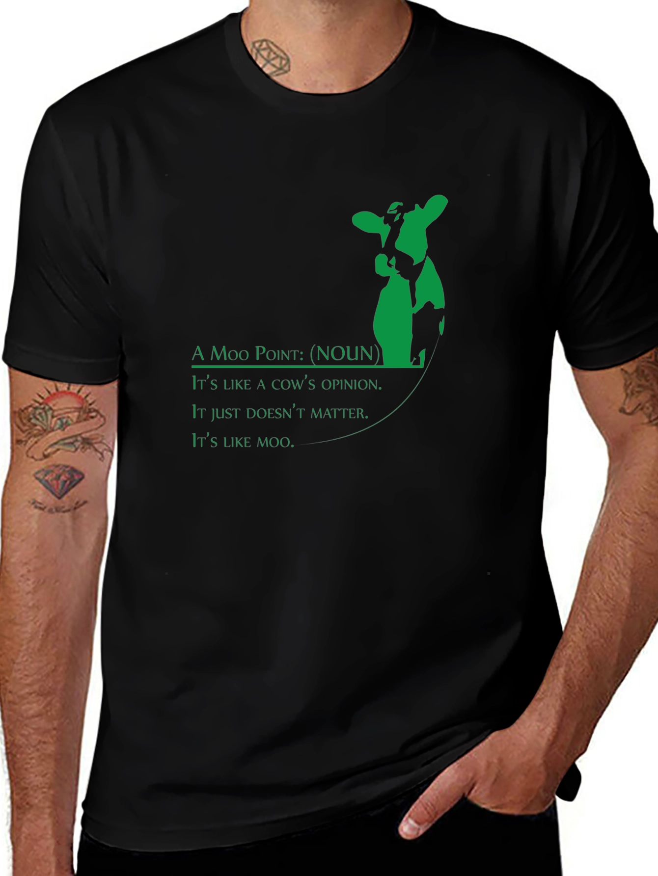 Moo Point Graphic T-Shirt - Funny Cow Opinion Tee