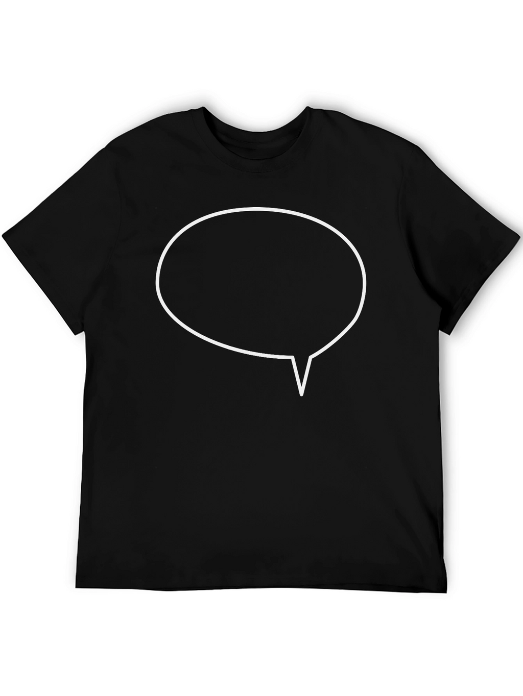 Black T-Shirt with Speech Bubble Graphic