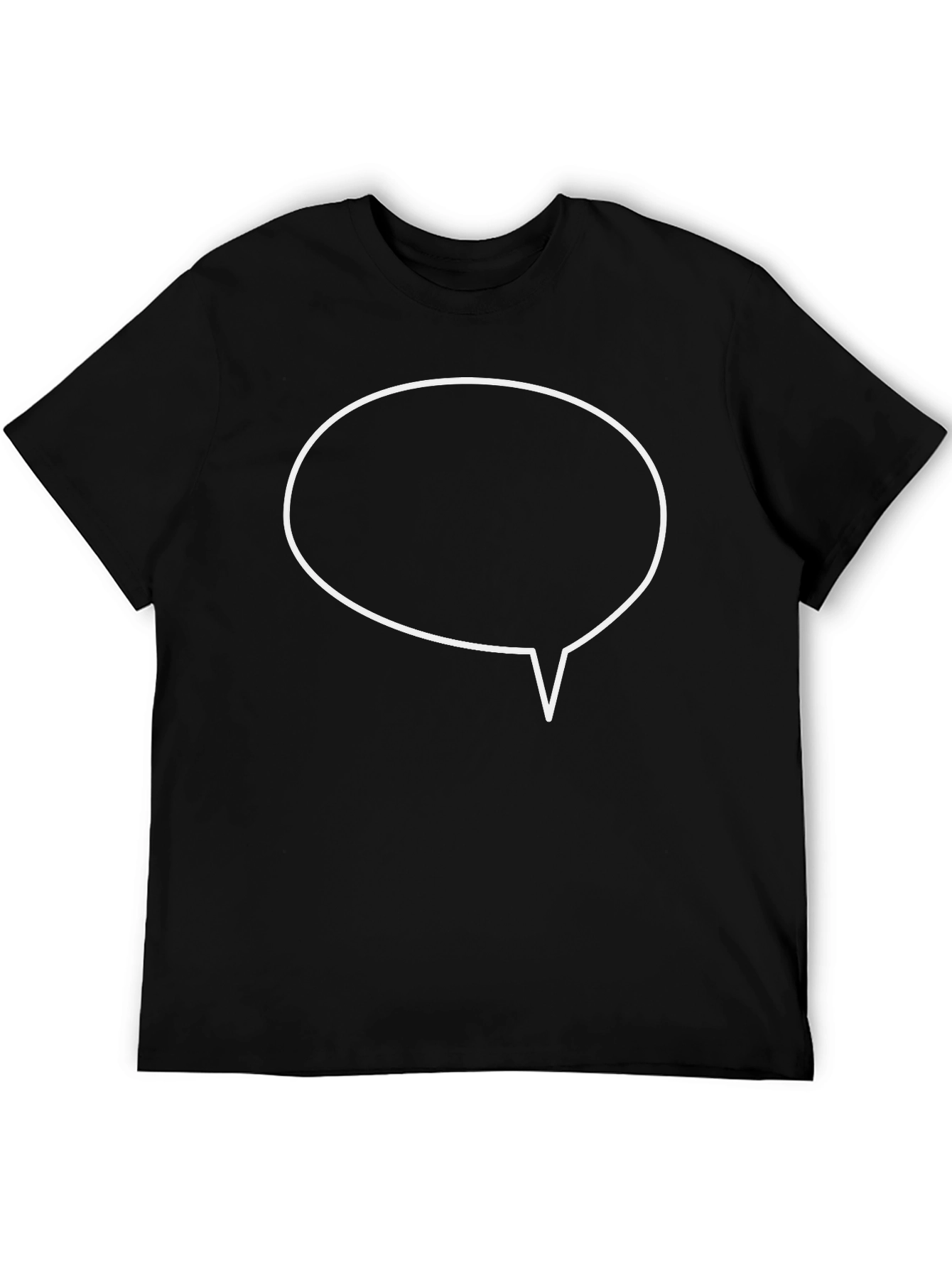 Black T-Shirt with Speech Bubble Graphic