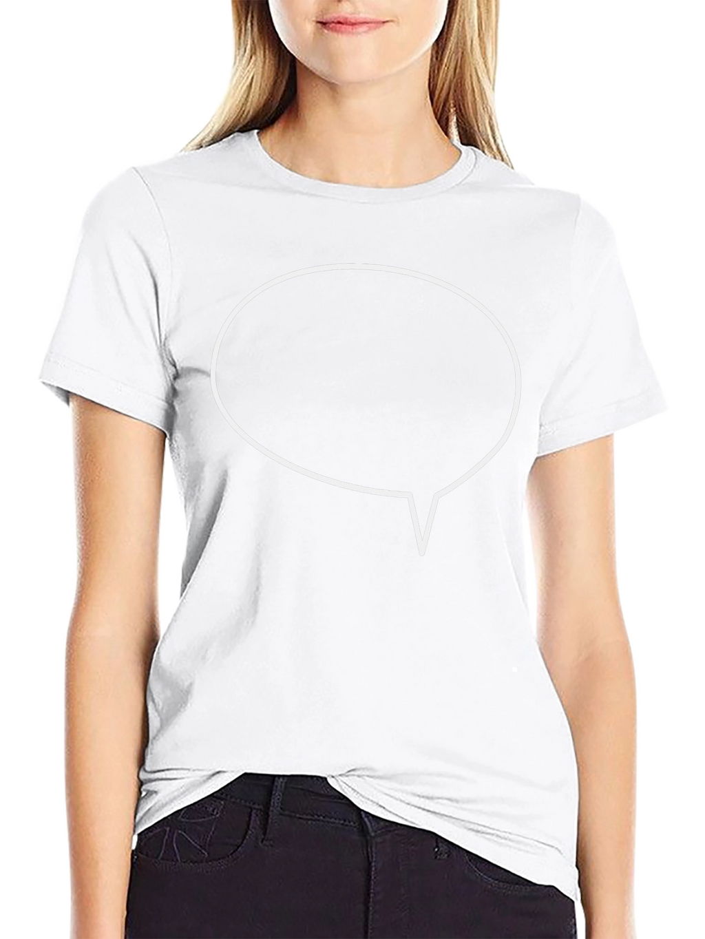 Black T-Shirt with Speech Bubble Graphic