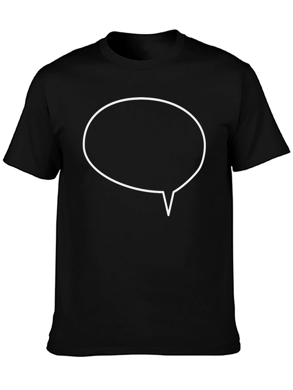 Black T-Shirt with Speech Bubble Graphic