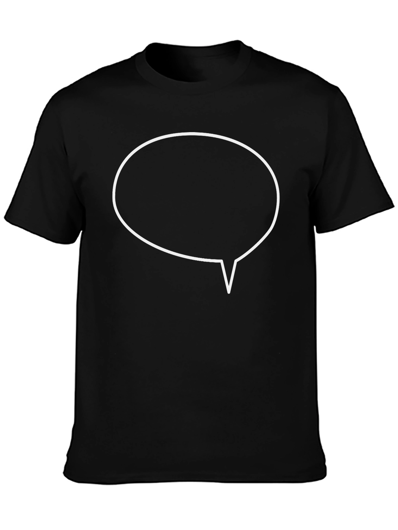 Black T-Shirt with Speech Bubble Graphic