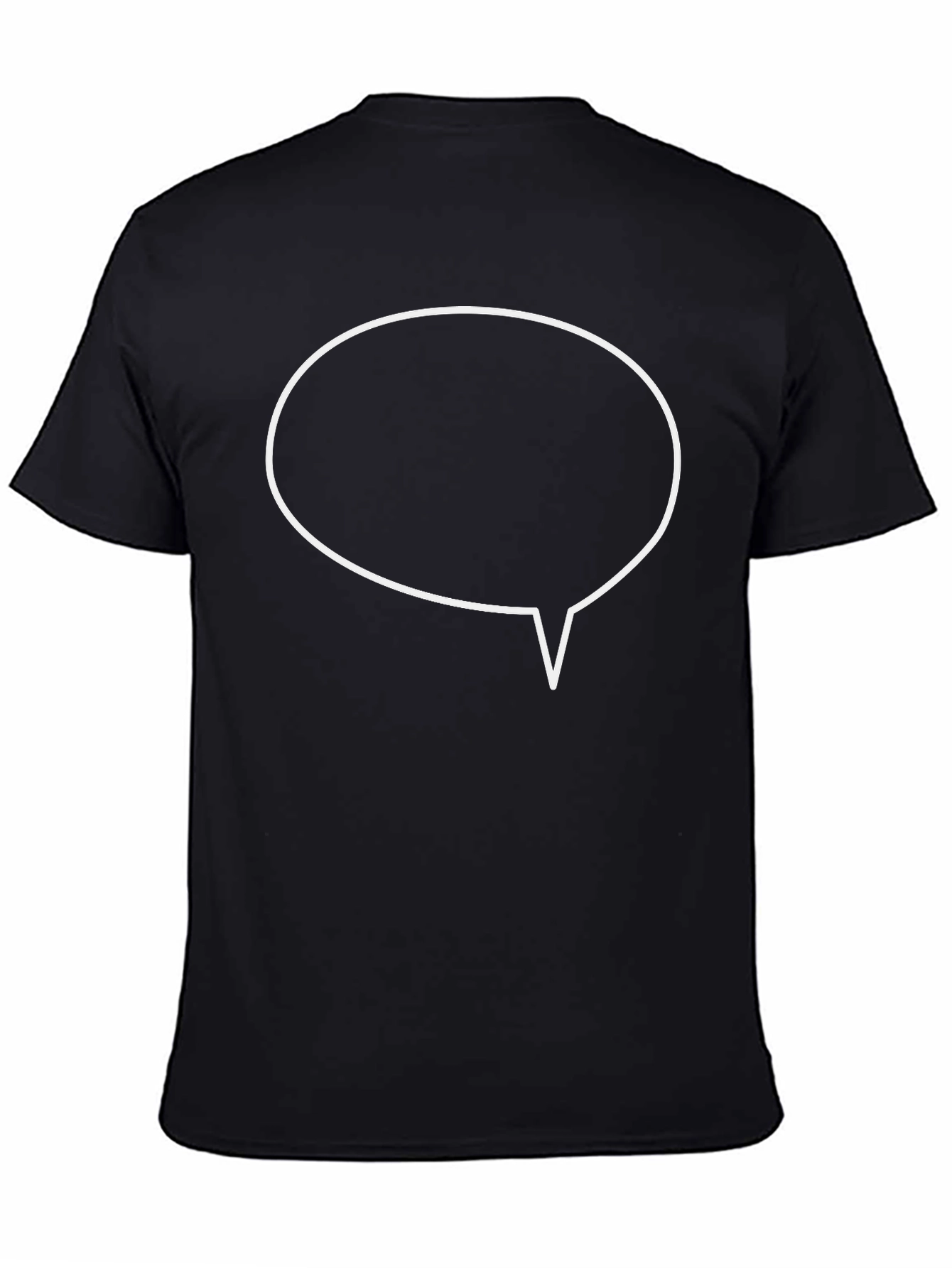 Black T-Shirt with Speech Bubble Graphic