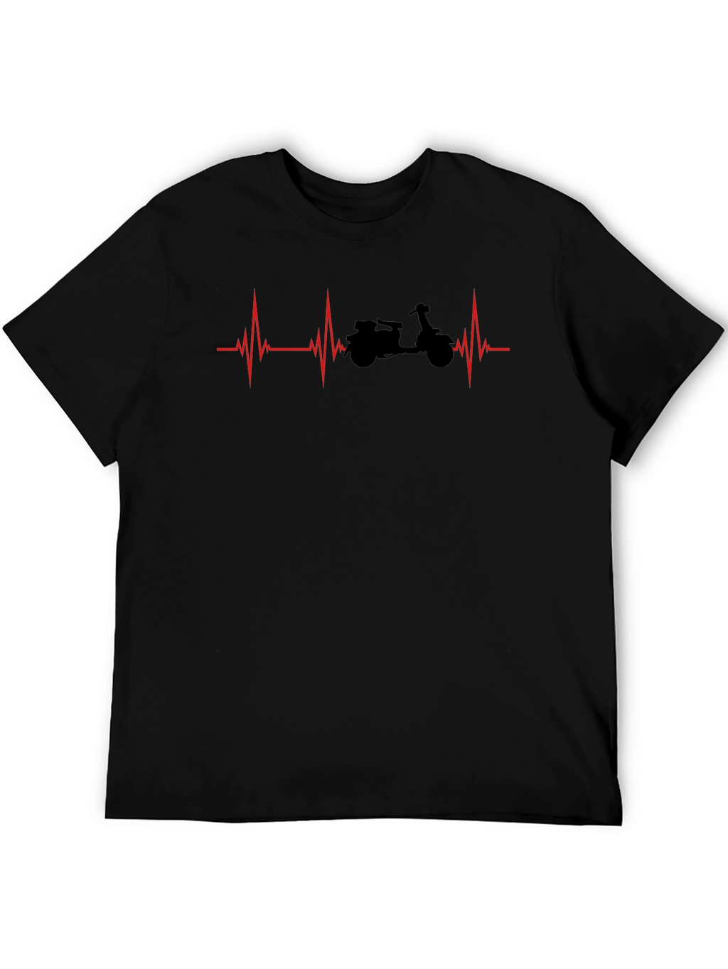 Motorcycle Heartbeat T-Shirt - Black
