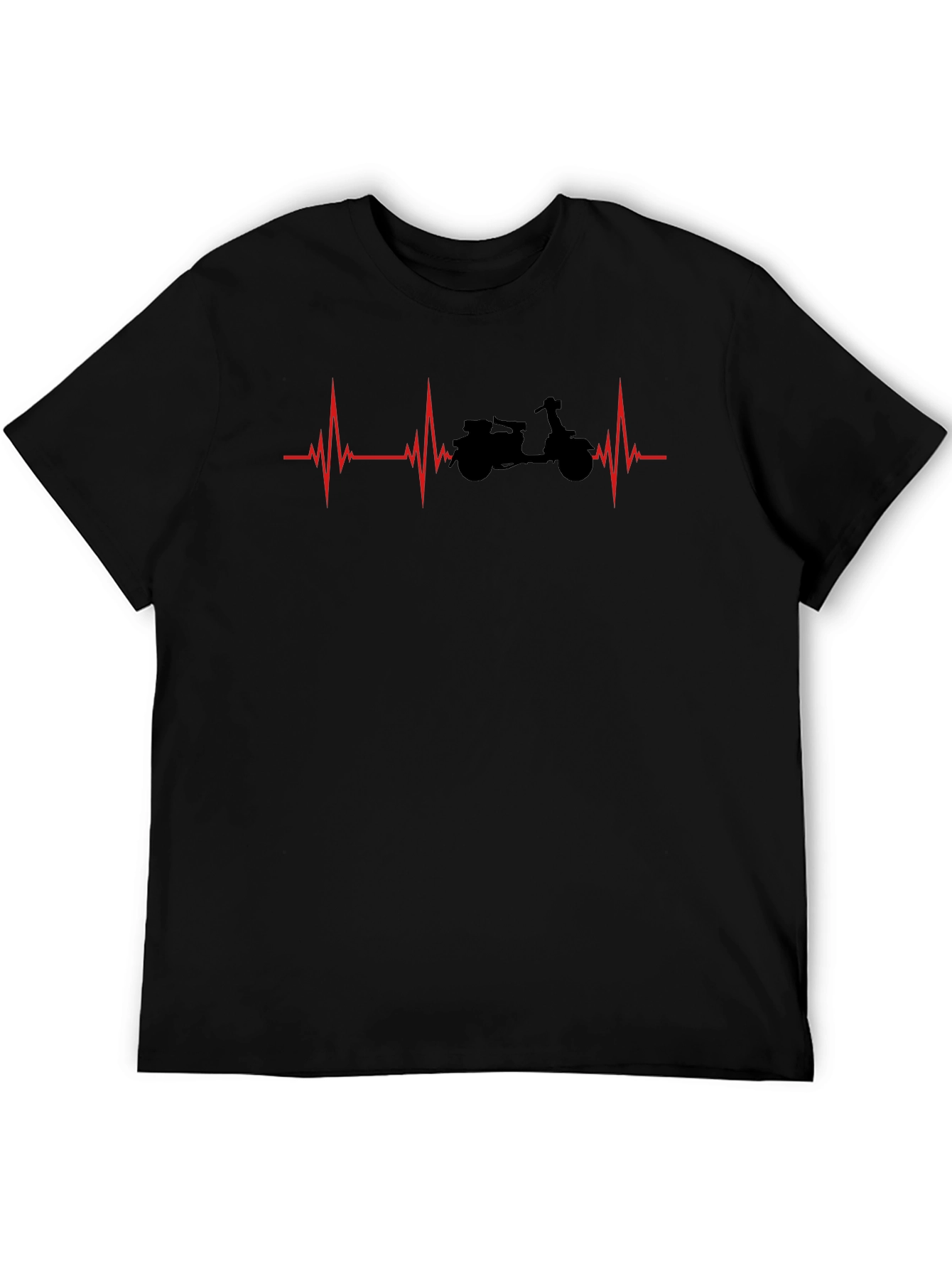 Motorcycle Heartbeat T-Shirt - Black