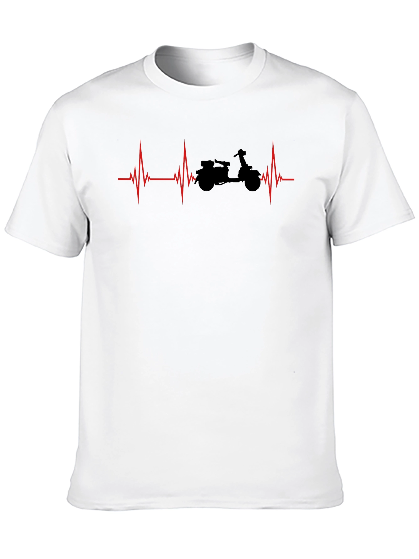 Motorcycle Heartbeat T-Shirt - Black