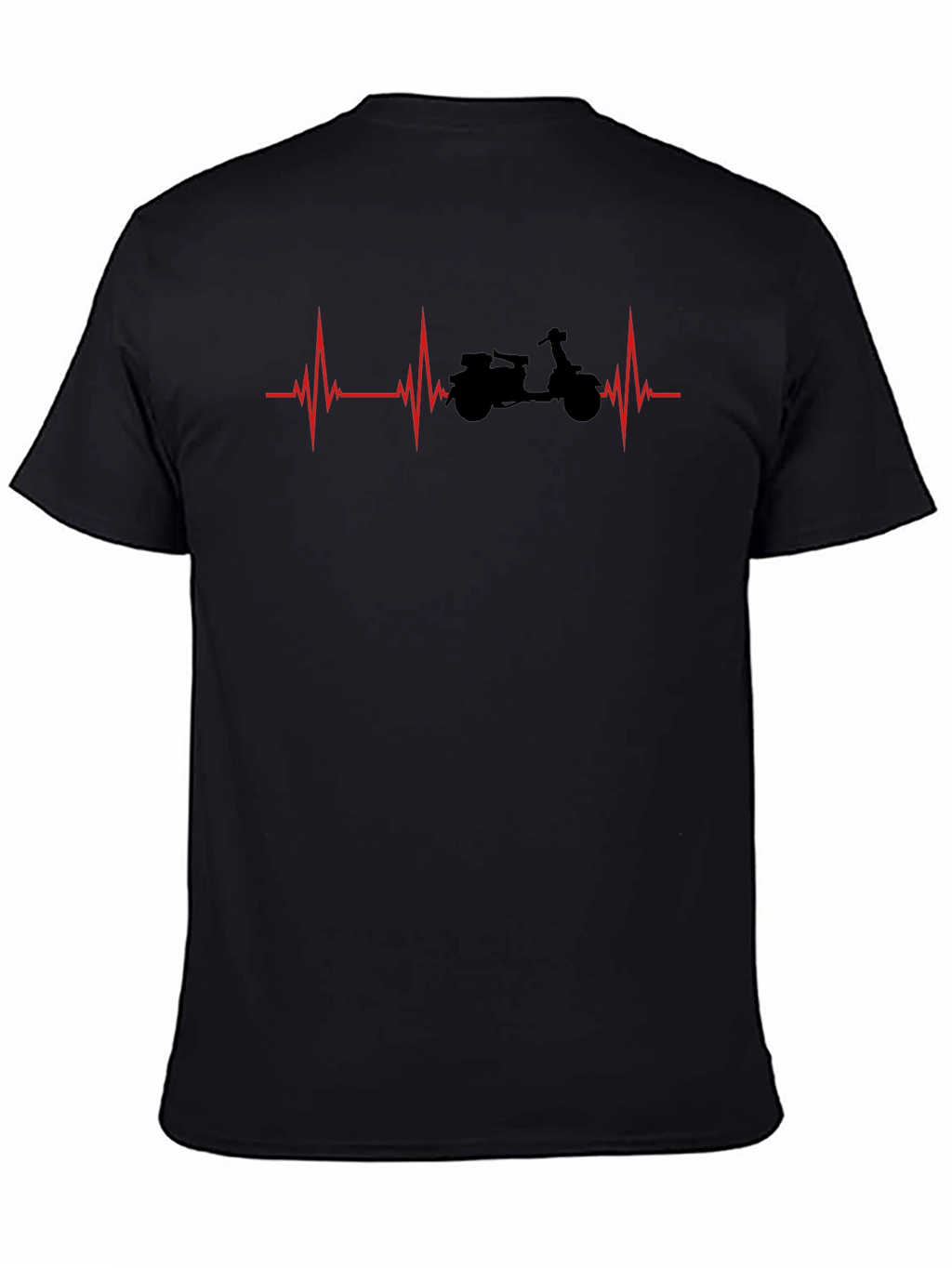 Motorcycle Heartbeat T-Shirt - Black