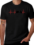 Motorcycle Heartbeat T-Shirt - Black