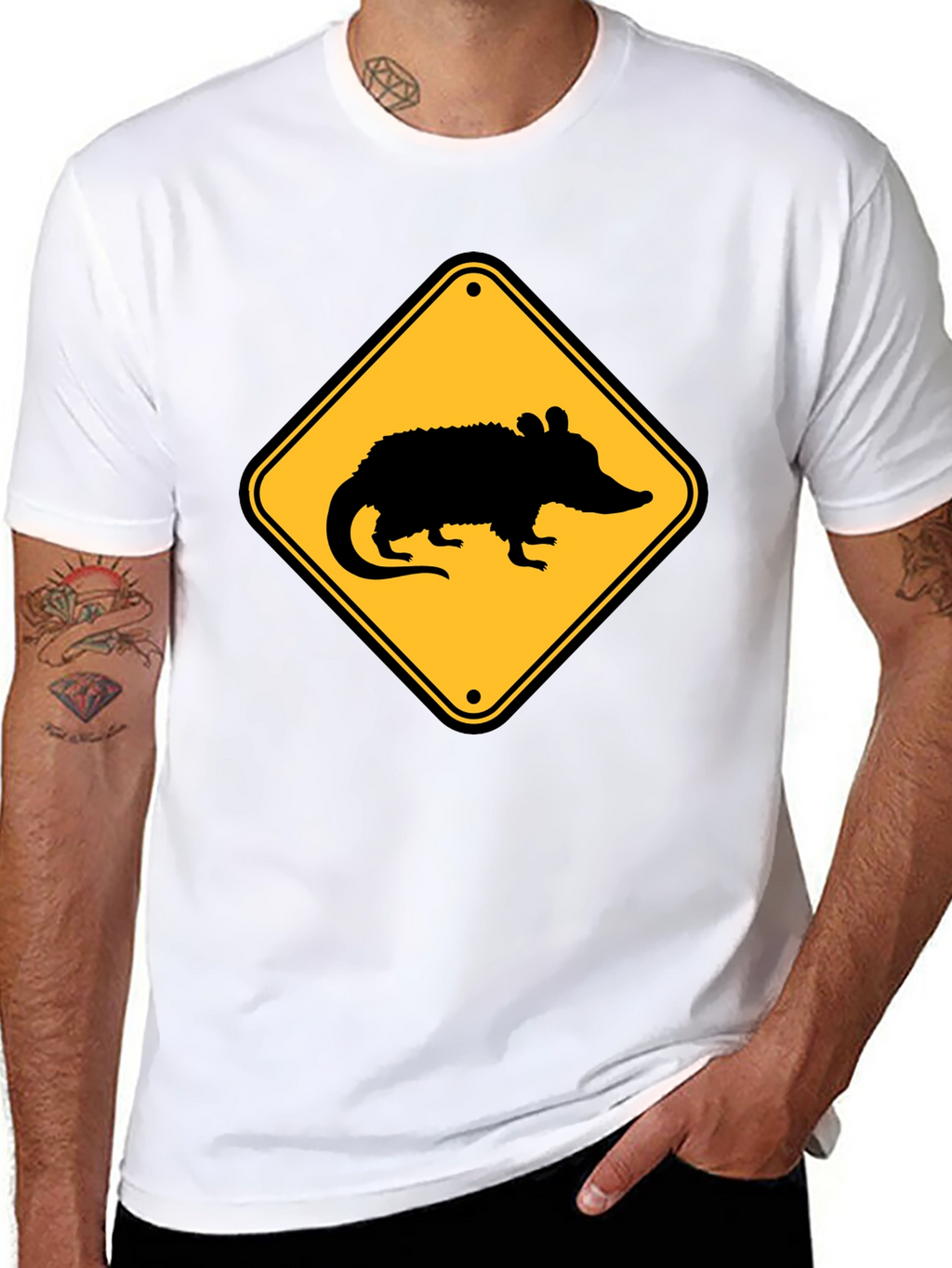 Opossum Crossing T-Shirt - Black