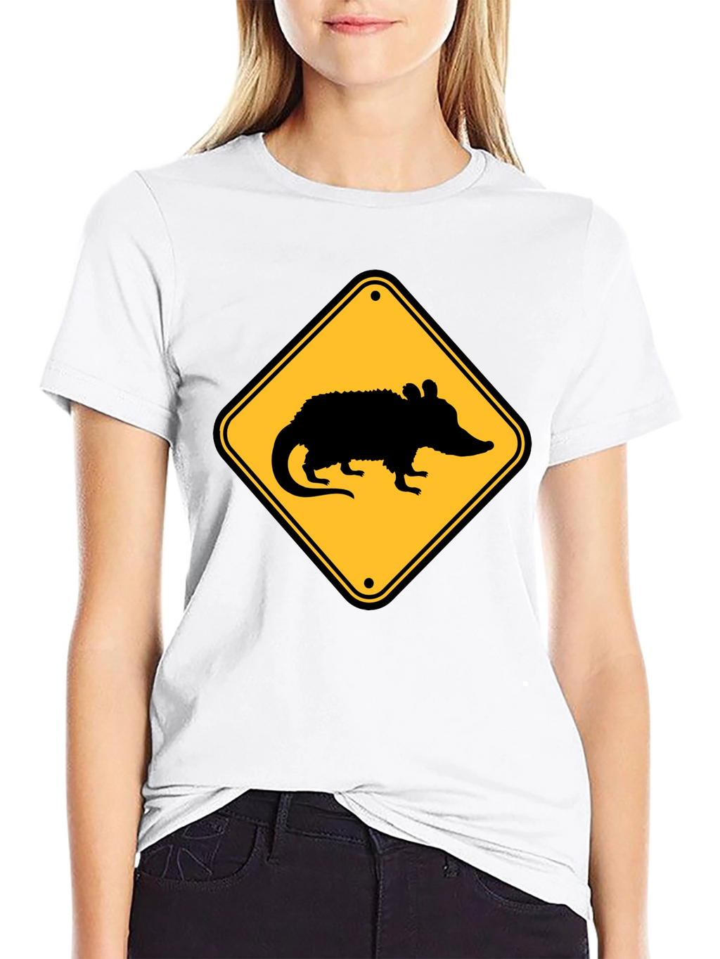 Opossum Crossing T-Shirt - Black
