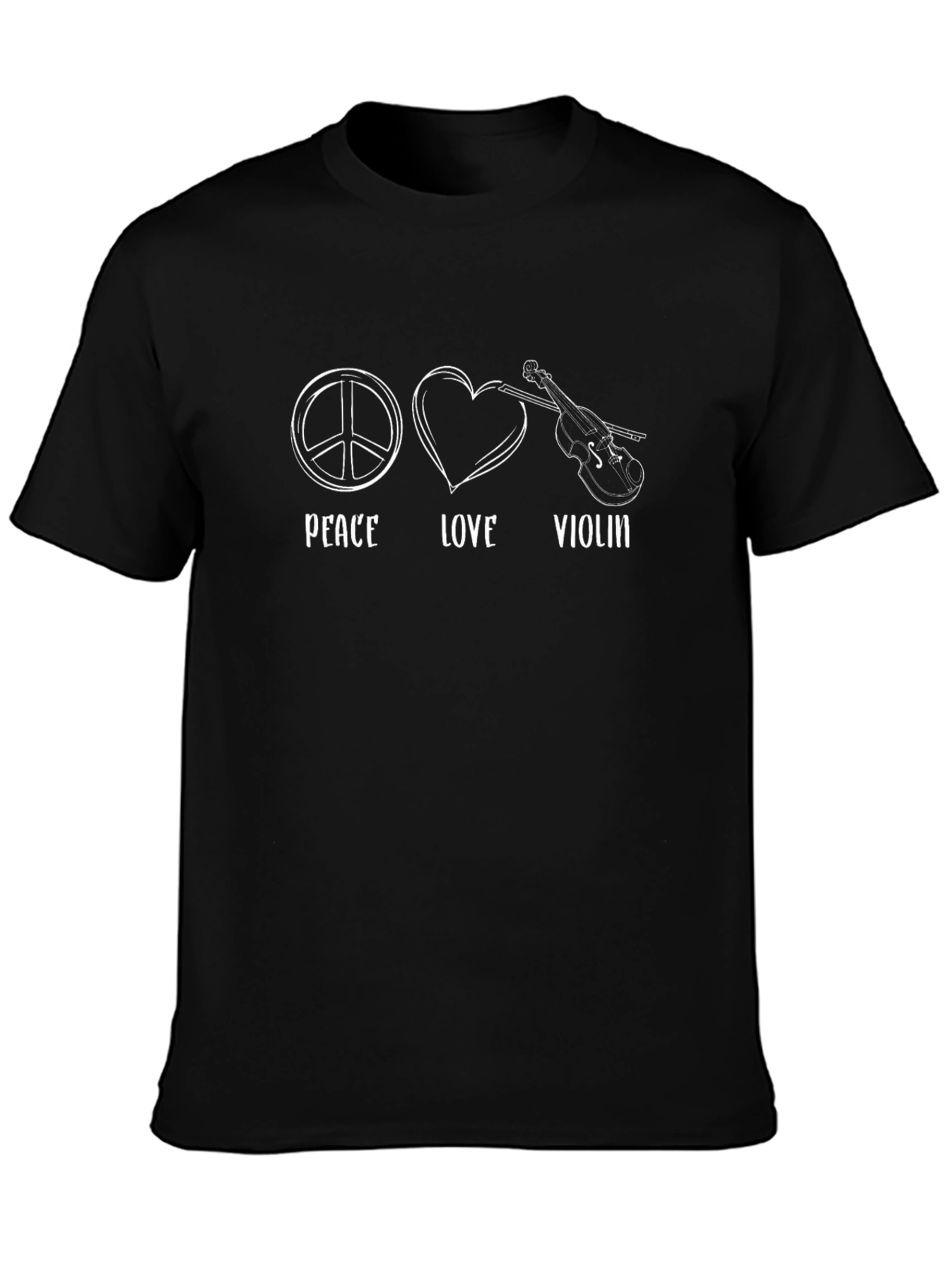 Peace Love Violin T-Shirt - Stylish Music Tee