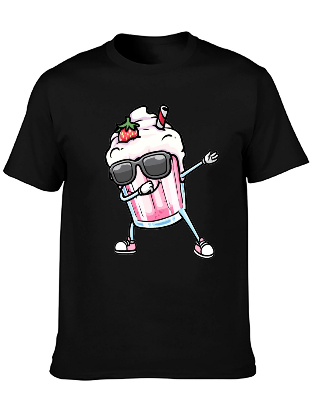 Cool Strawberry Milkshake Dabbing Graphic Tee