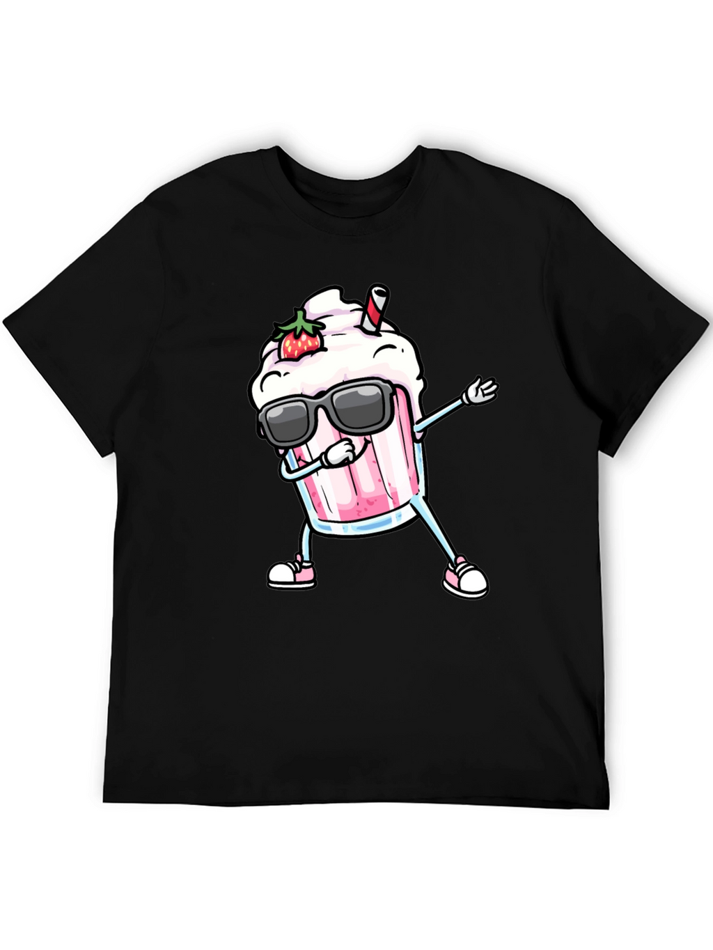 Cool Strawberry Milkshake Dabbing Graphic Tee