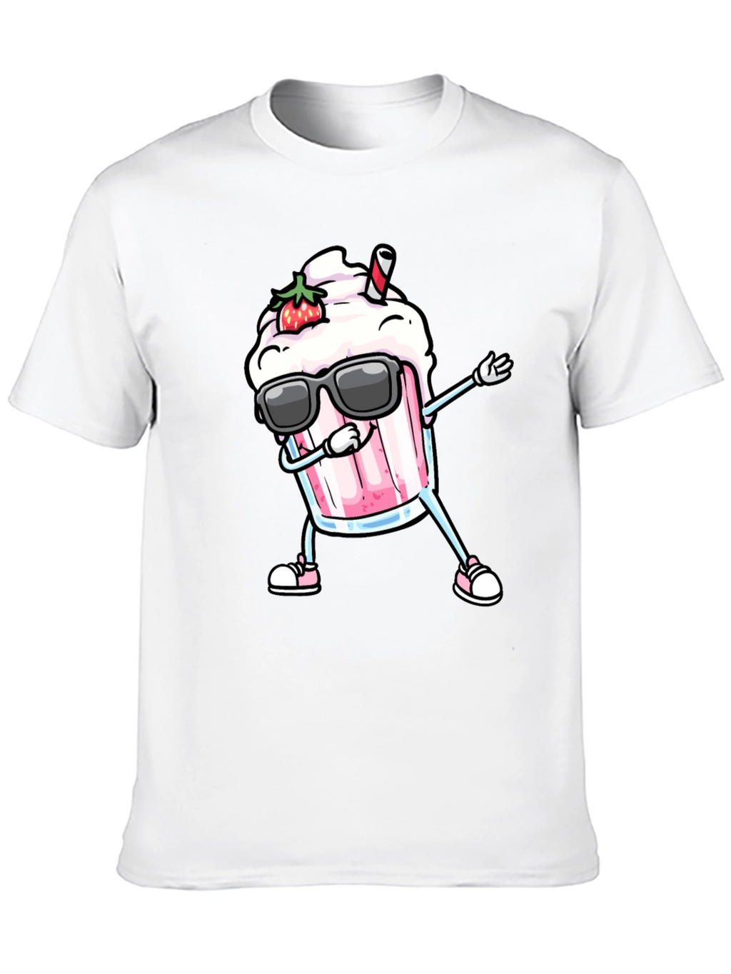 Cool Strawberry Milkshake Dabbing Graphic Tee