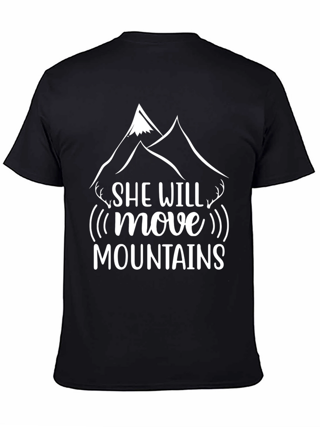 She Will Move Mountains Black Graphic T-Shirt