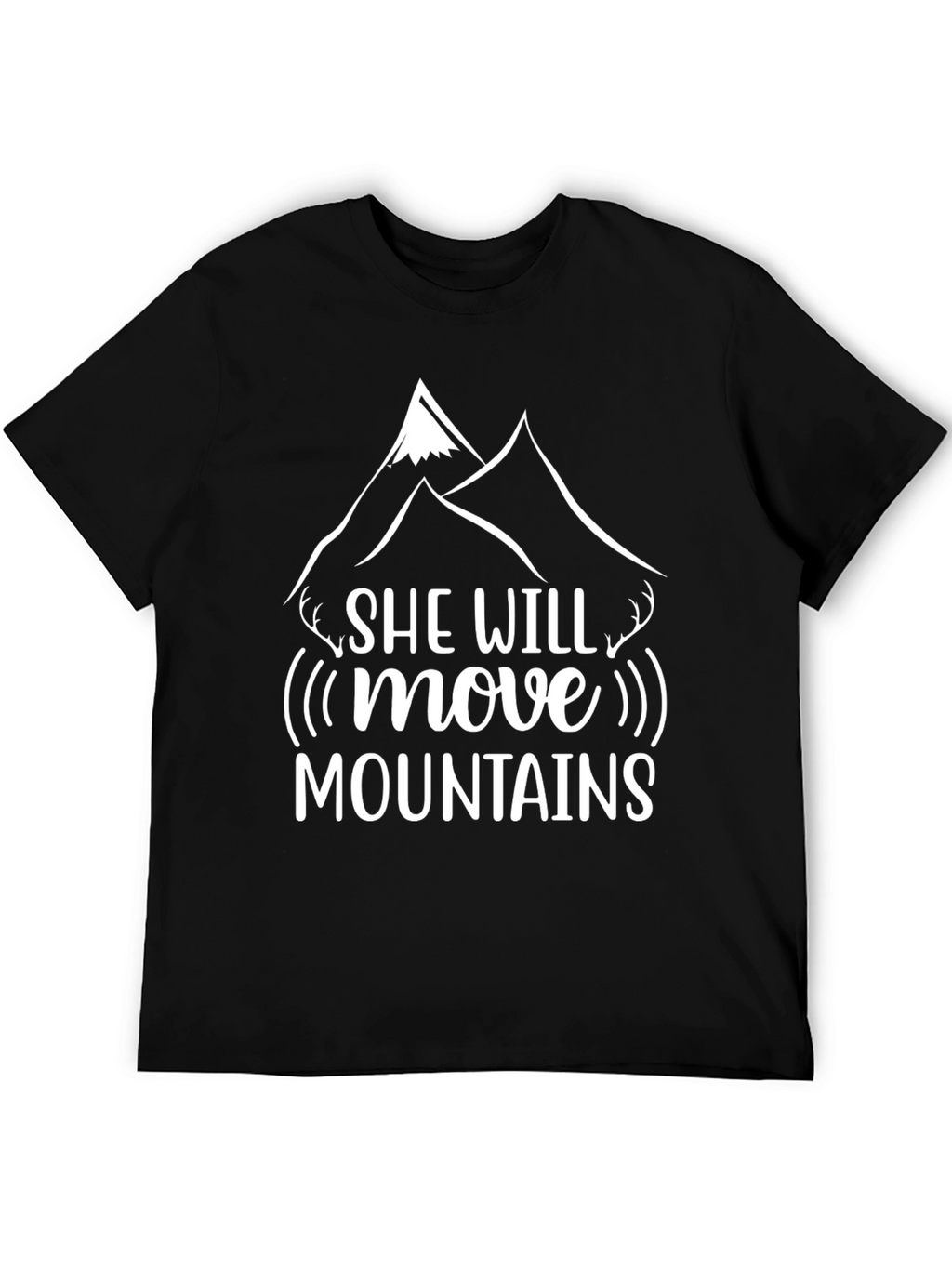 She Will Move Mountains Black Graphic T-Shirt
