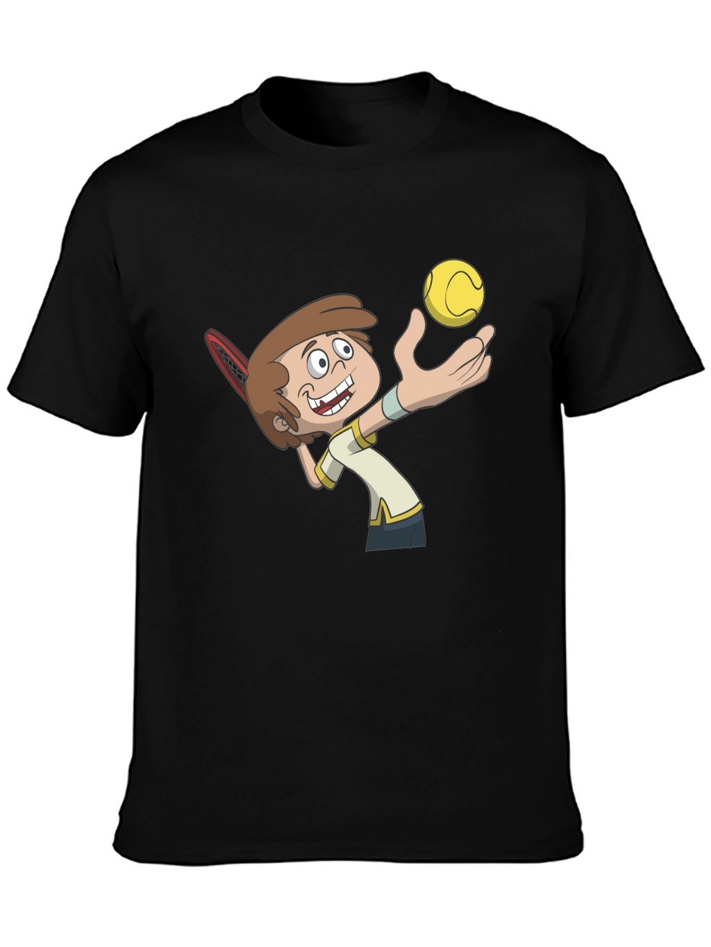 Cartoon Tennis Player Graphic Tee