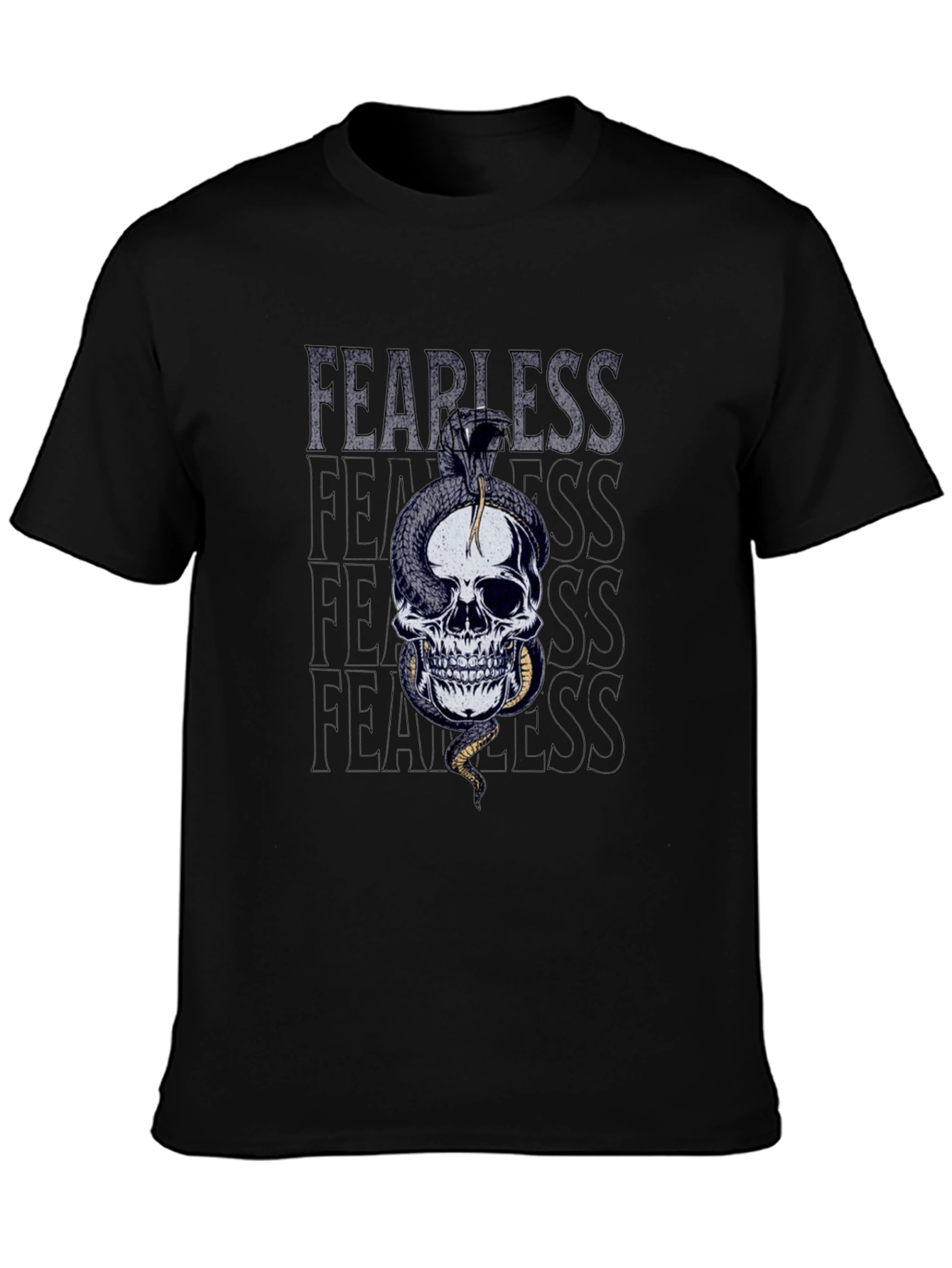 Fearless Skull Snake Graphic T-Shirt