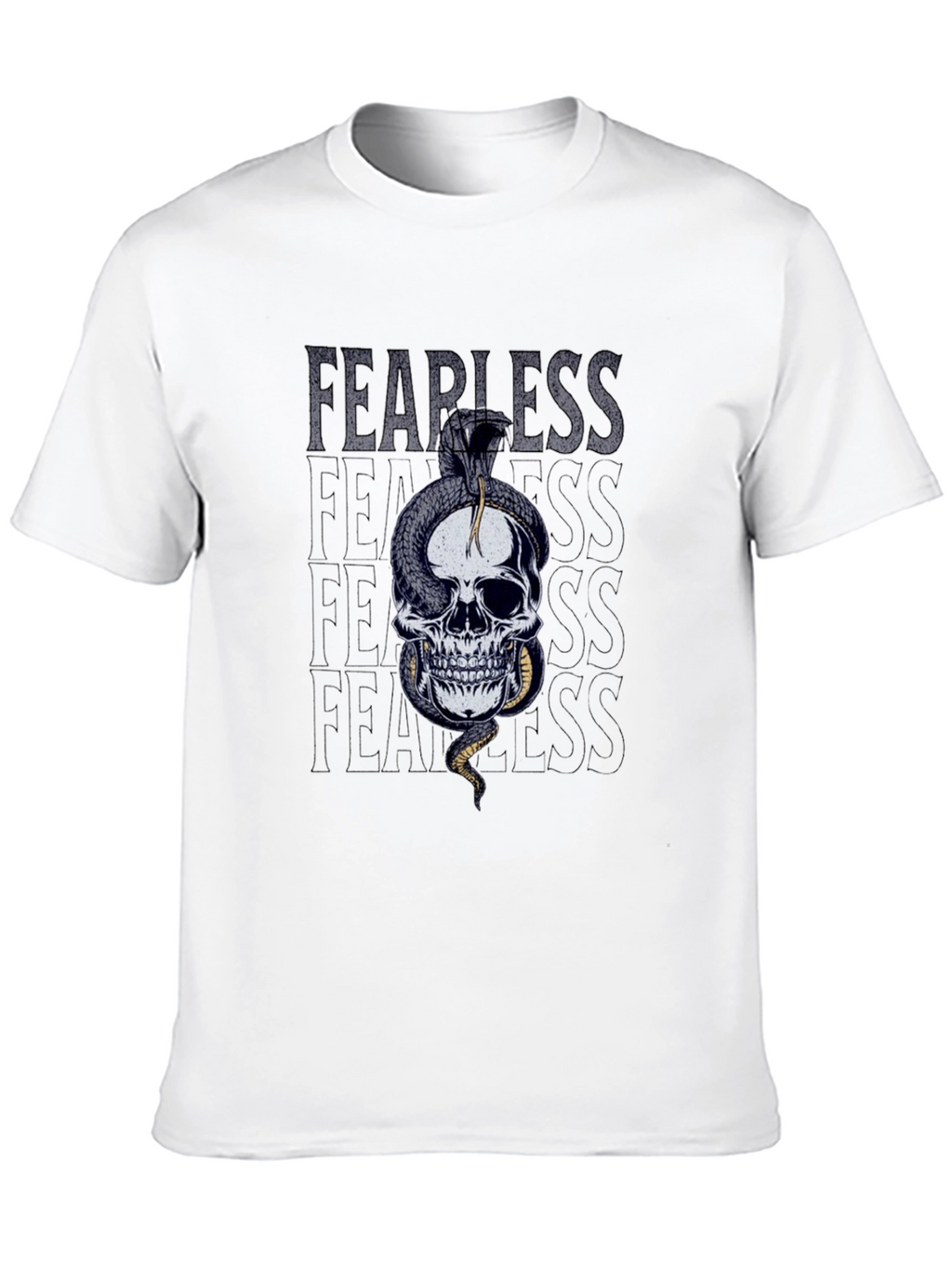 Fearless Skull Snake Graphic T-Shirt