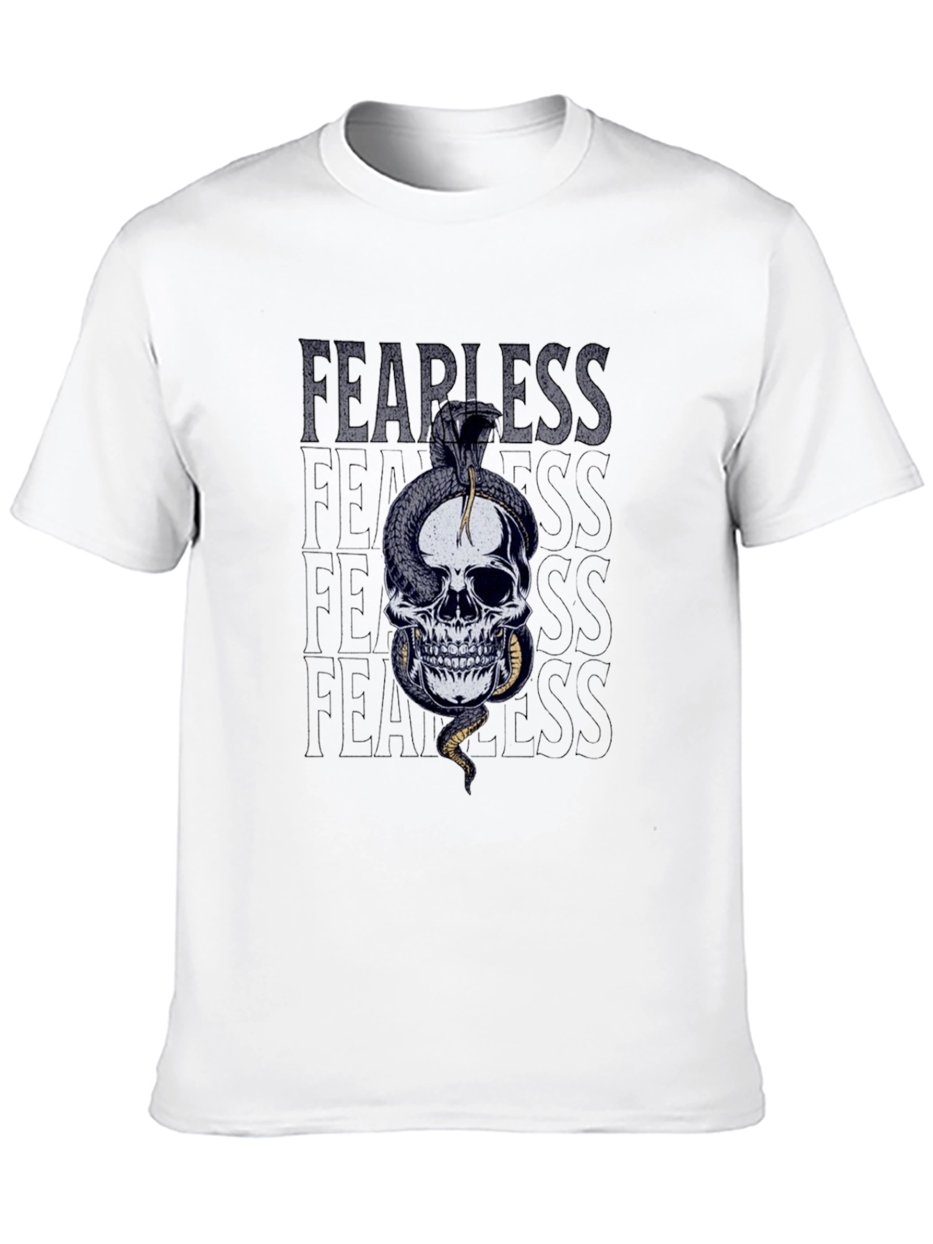 Fearless Skull Snake Graphic T-Shirt