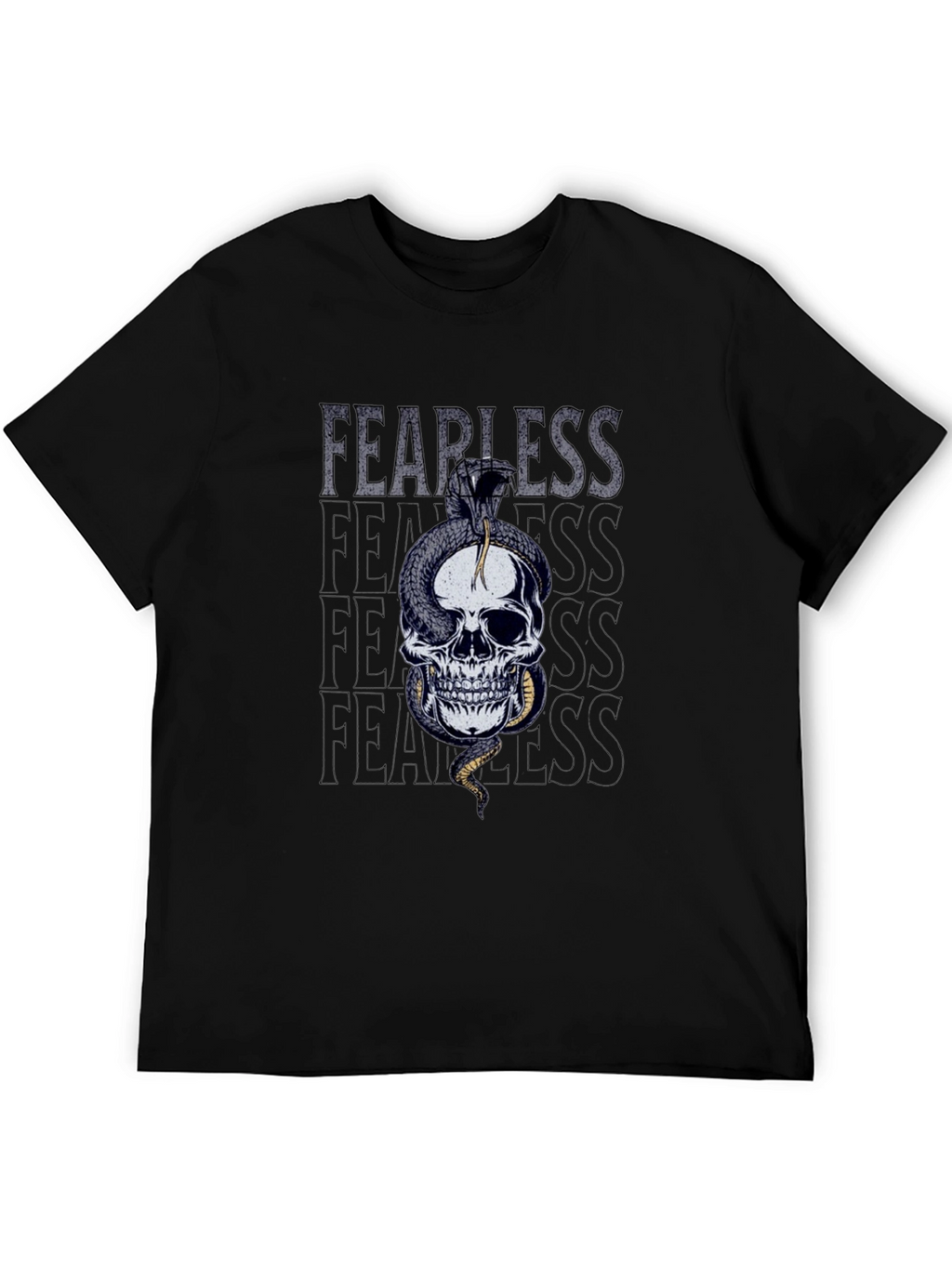 Fearless Skull Snake Graphic T-Shirt