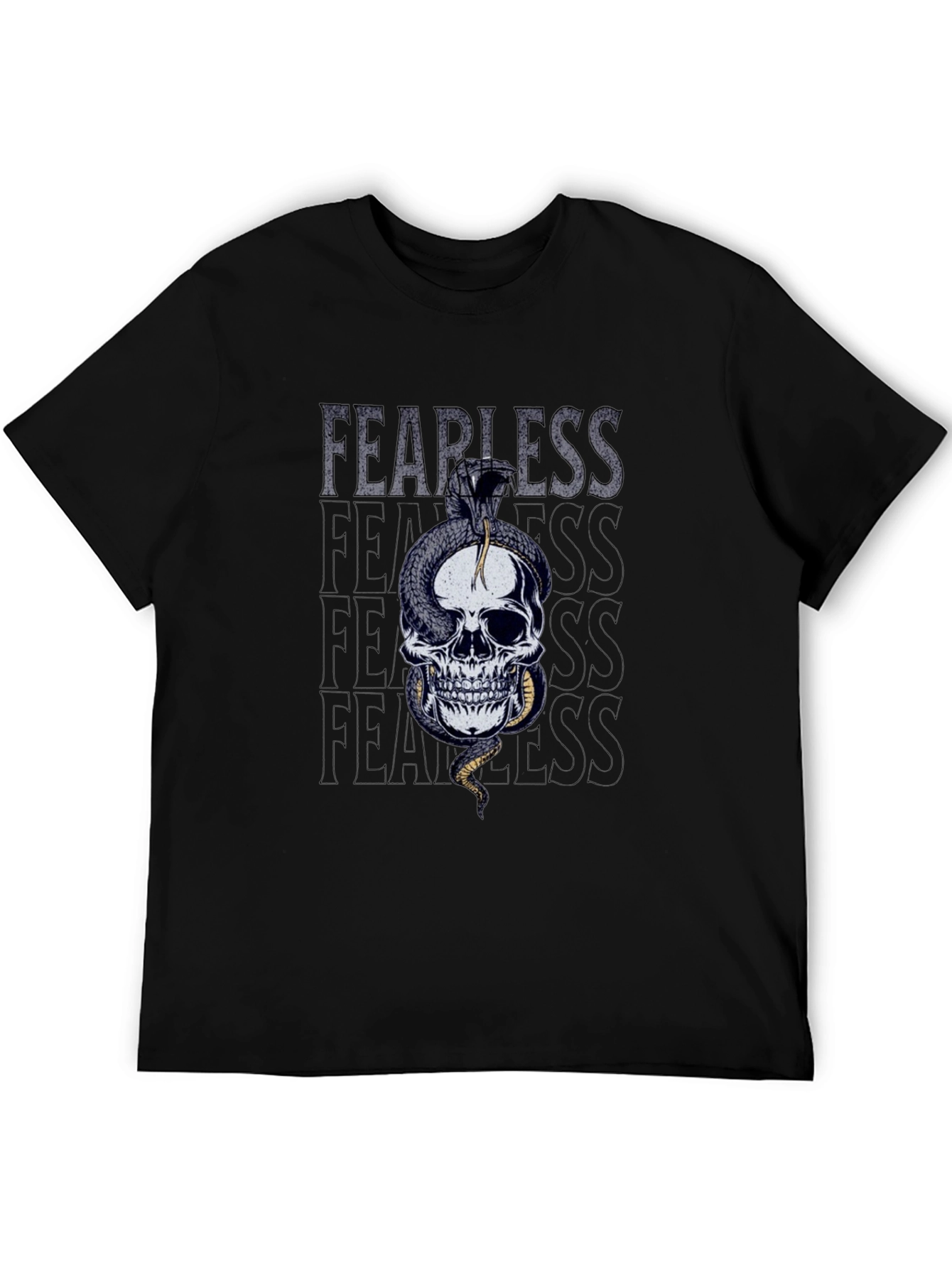 Fearless Skull Snake Graphic T-Shirt