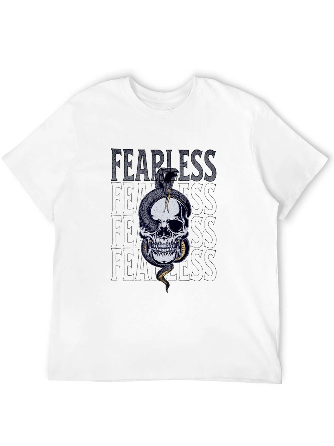 Fearless Skull Snake Graphic T-Shirt