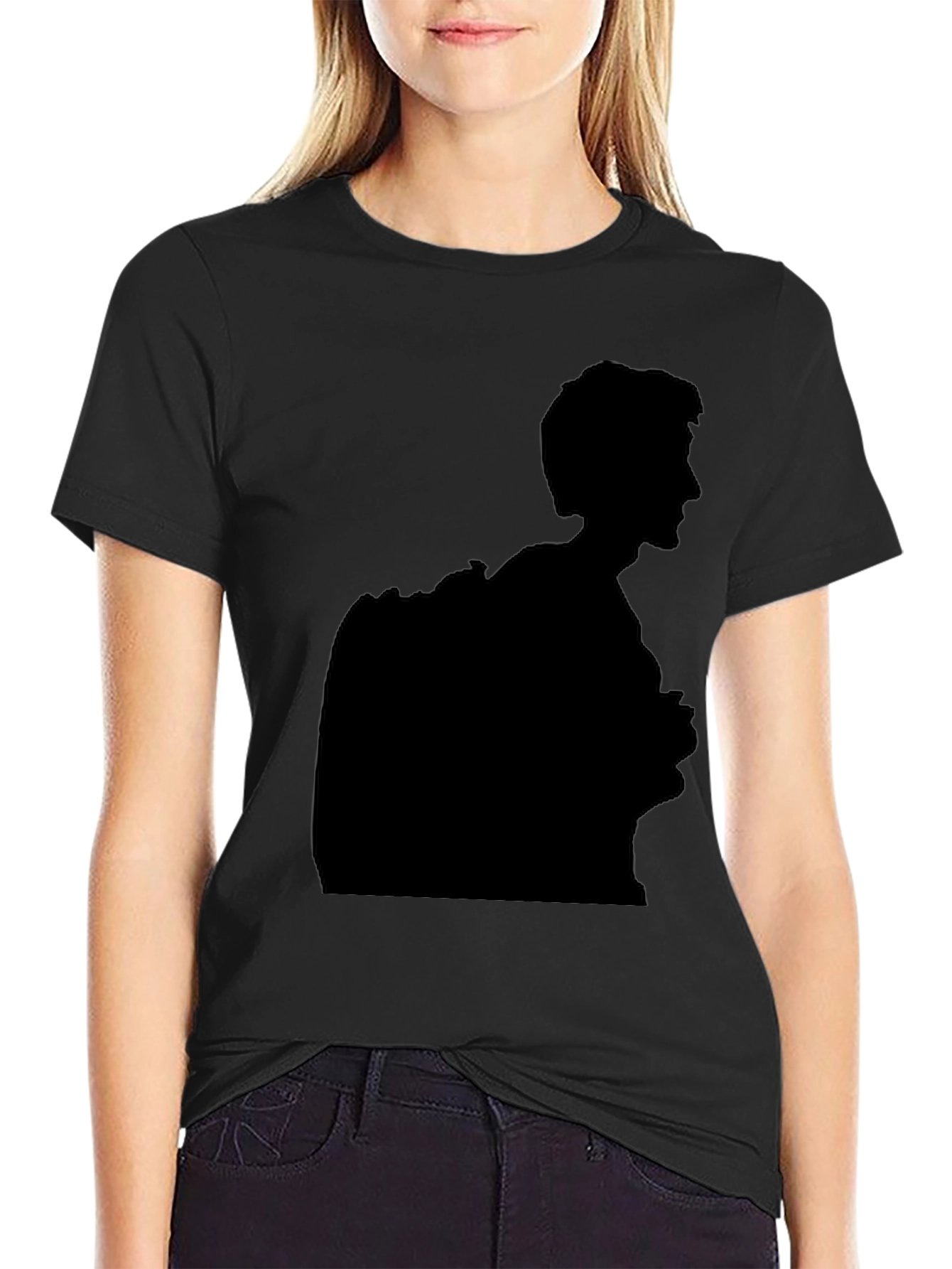 Silhouette Graphic Print Black T-Shirt