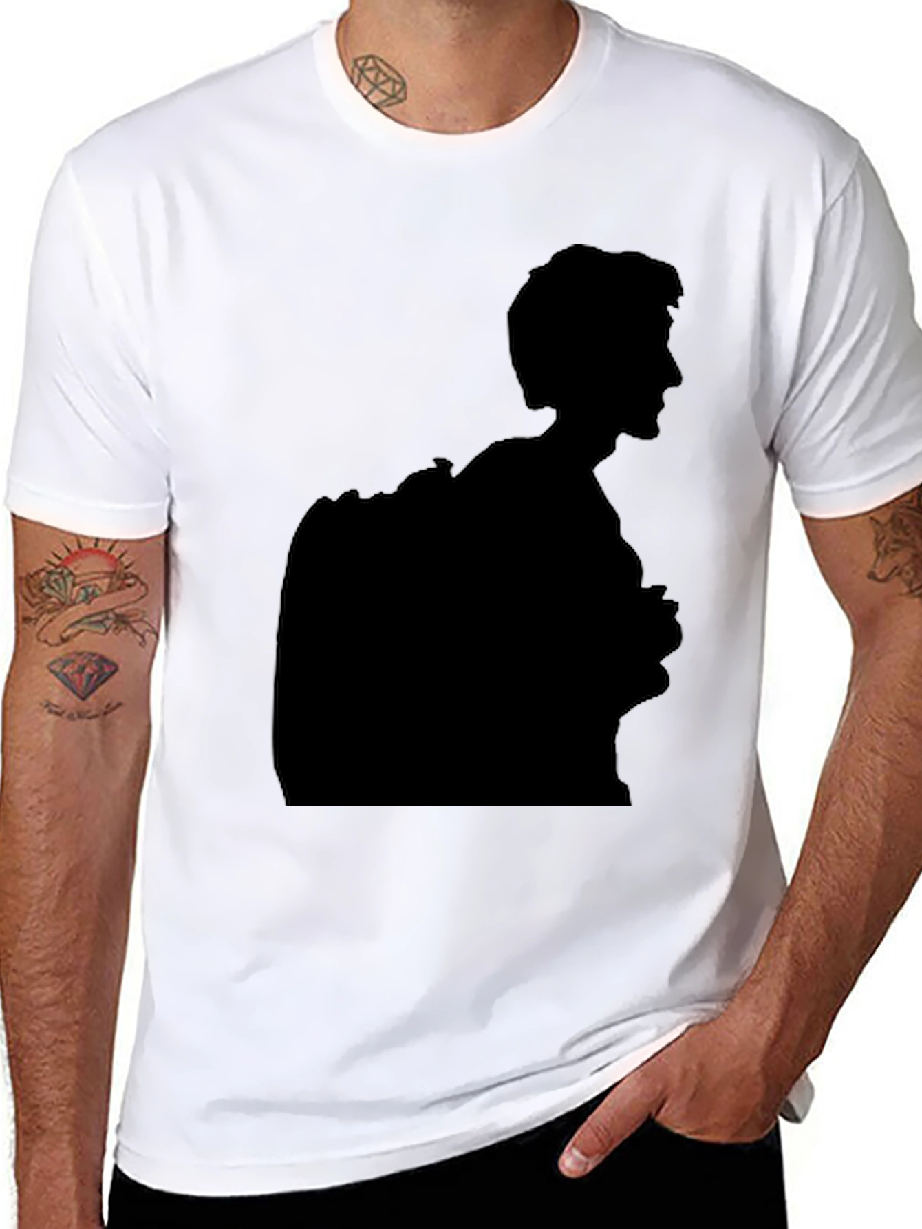 Silhouette Graphic Print Black T-Shirt