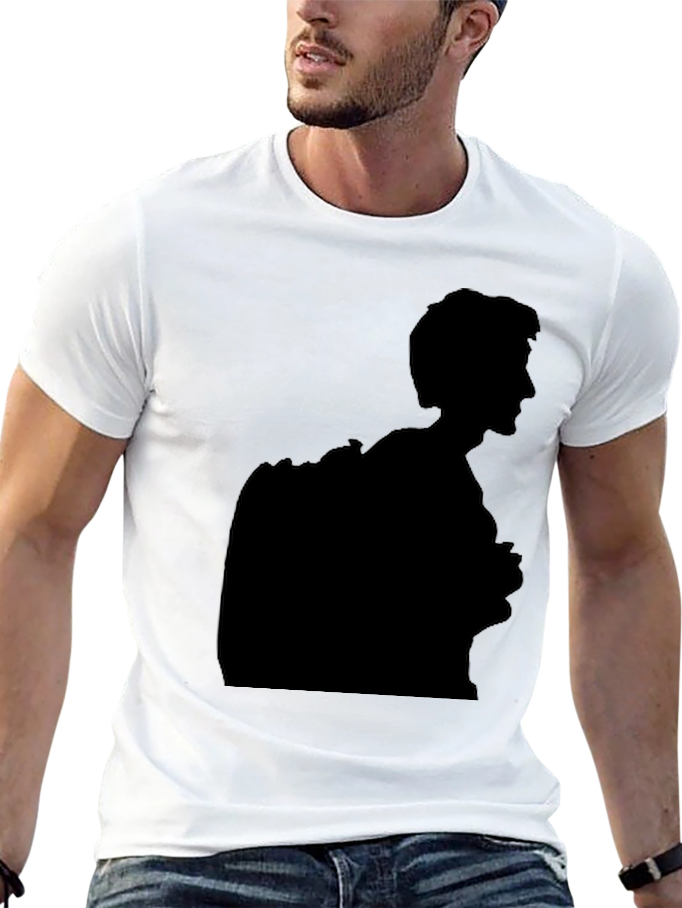 Silhouette Graphic Print Black T-Shirt