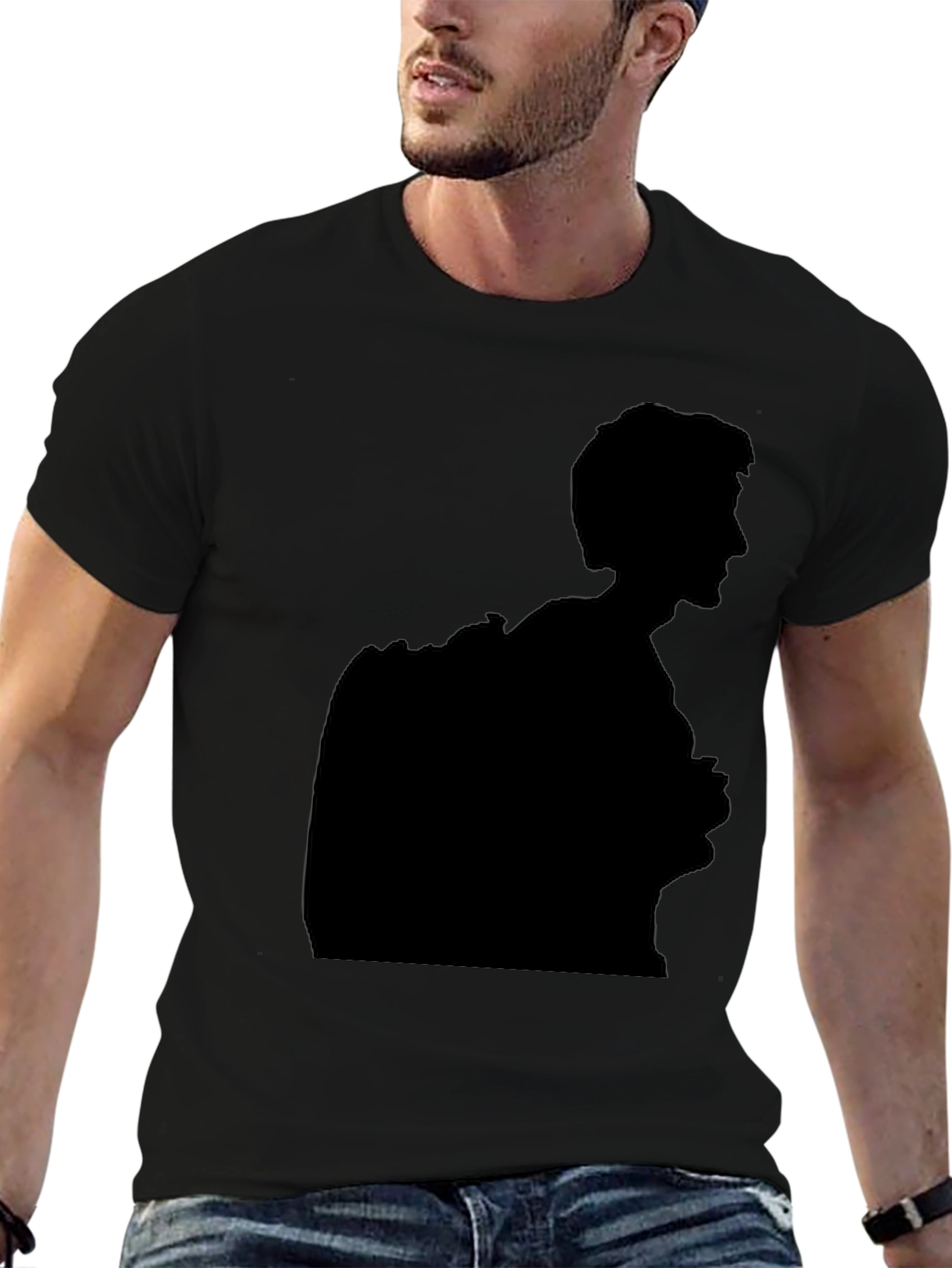 Silhouette Graphic Print Black T-Shirt