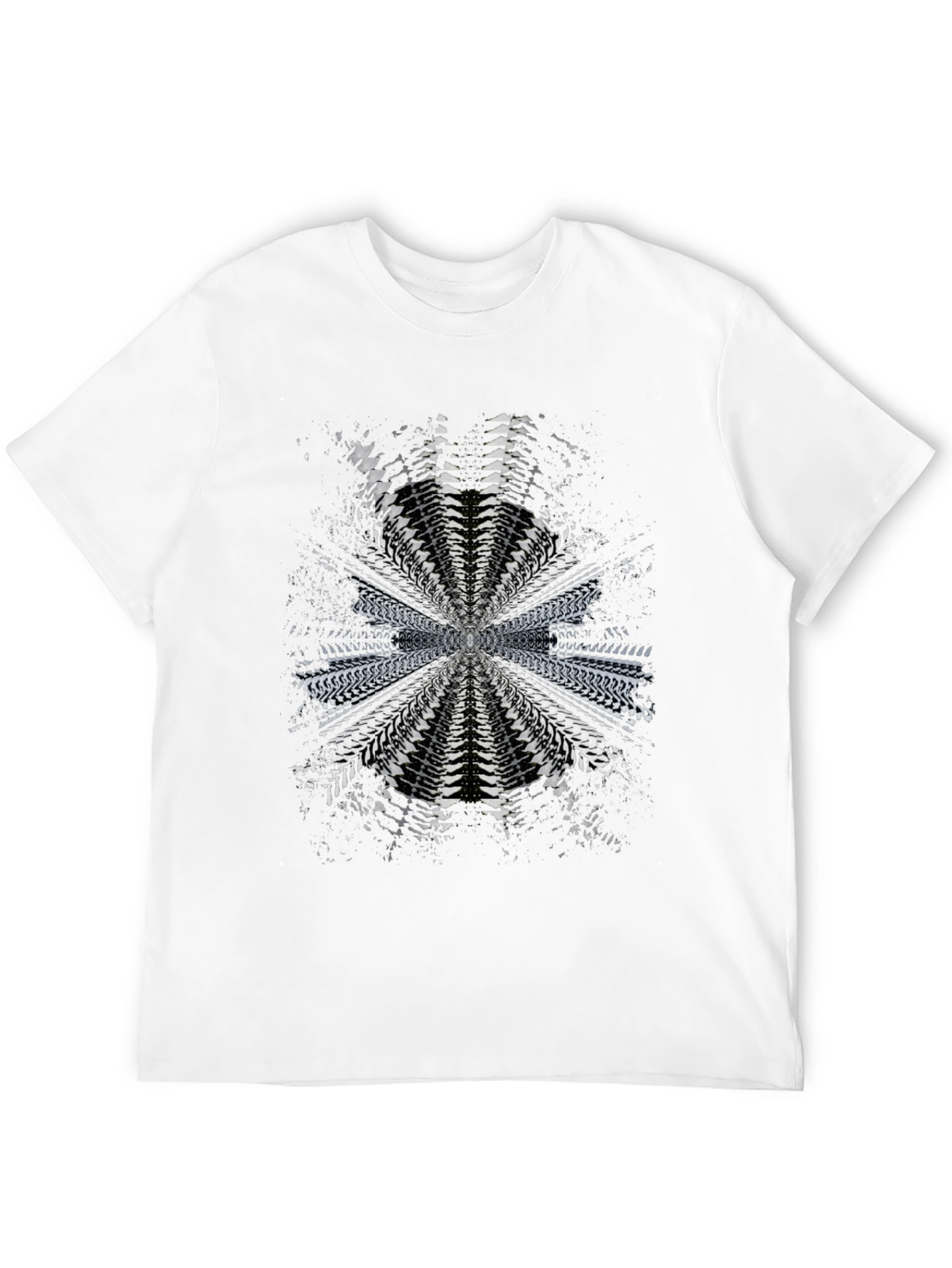 Abstract Radial Pattern Black T-Shirt
