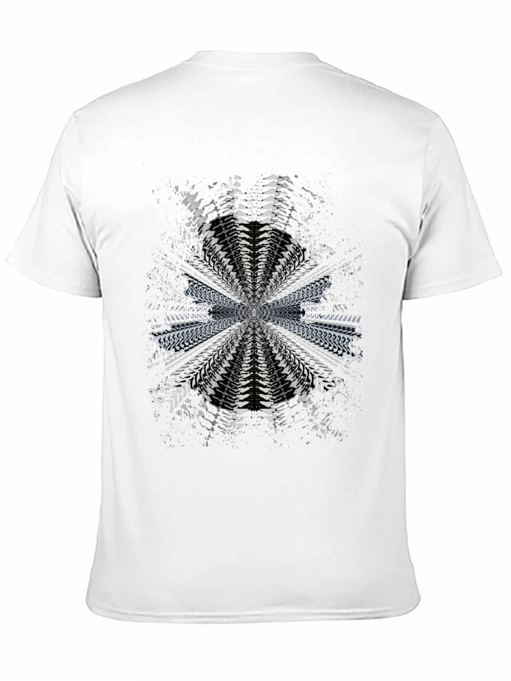 Abstract Radial Pattern Black T-Shirt