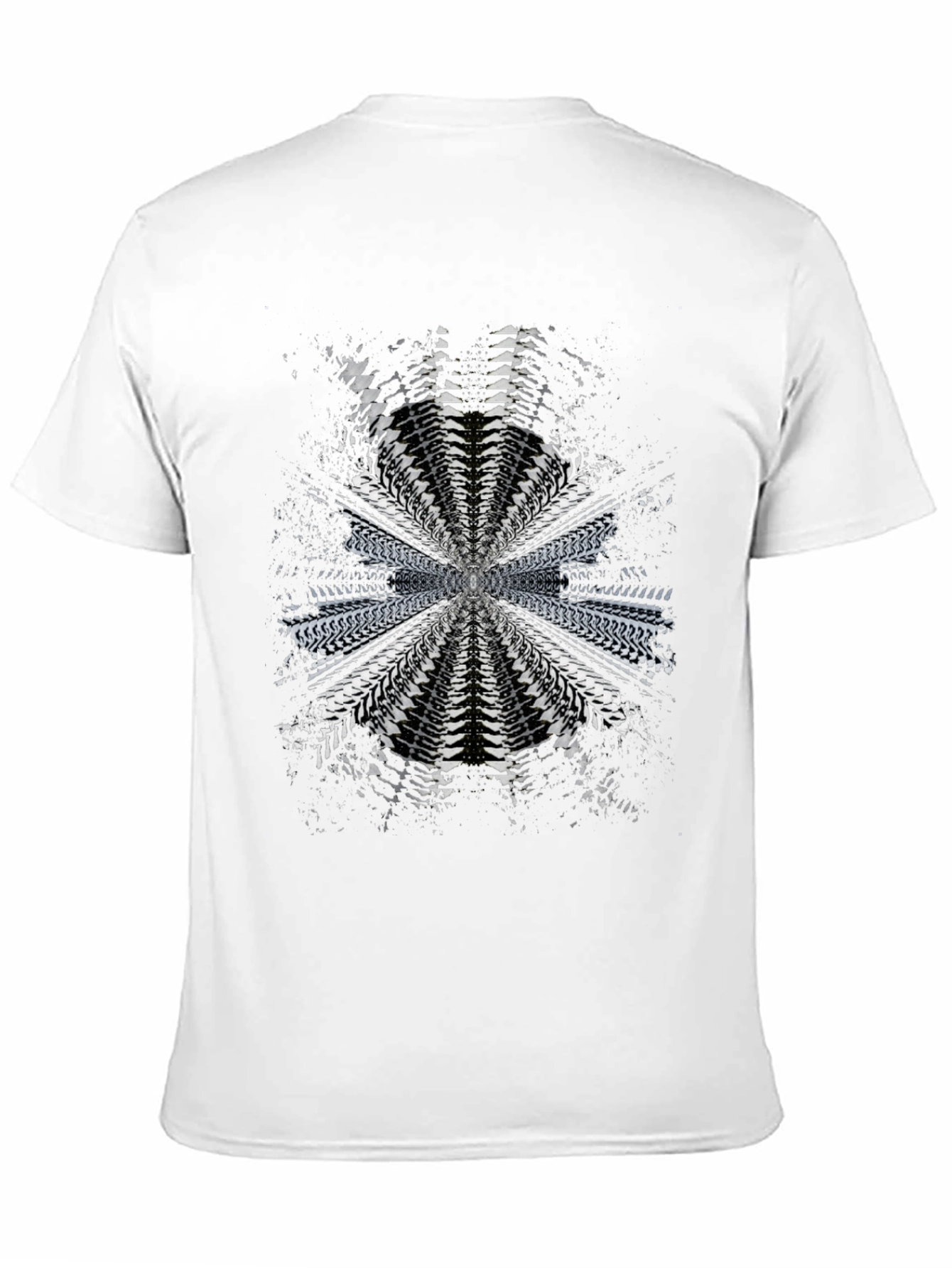 Abstract Radial Pattern Black T-Shirt
